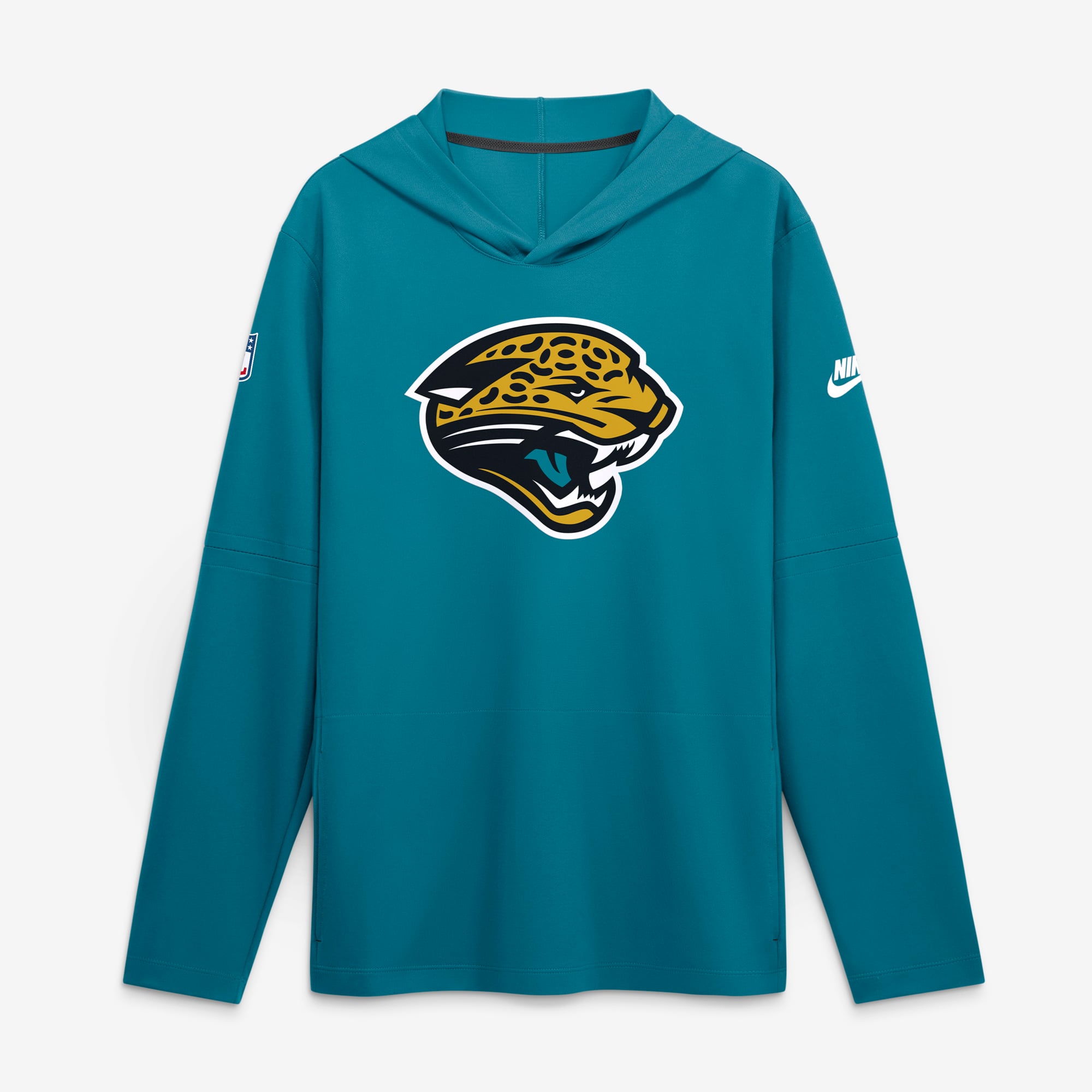Men's Nike Teal Jacksonville Jaguars Sideline Alternate Lightweight Long Sleeve Hooded Dri-FIT T-Shirt