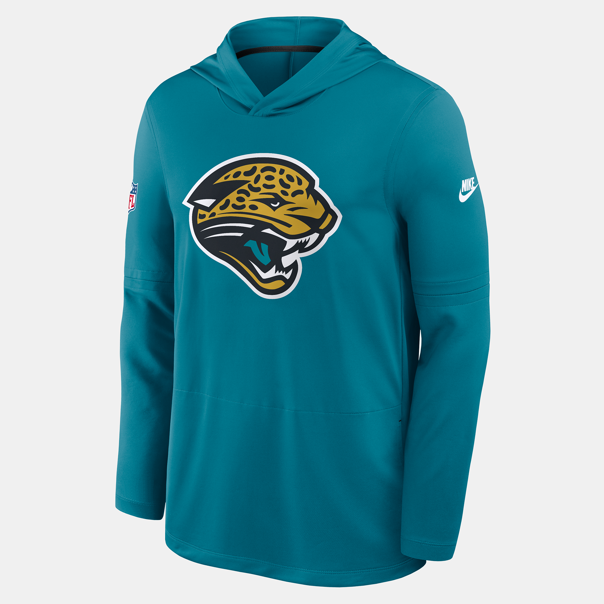 Men's Nike Teal Jacksonville Jaguars Sideline Alternate Lightweight Long Sleeve Hooded Dri-FIT T-Shirt