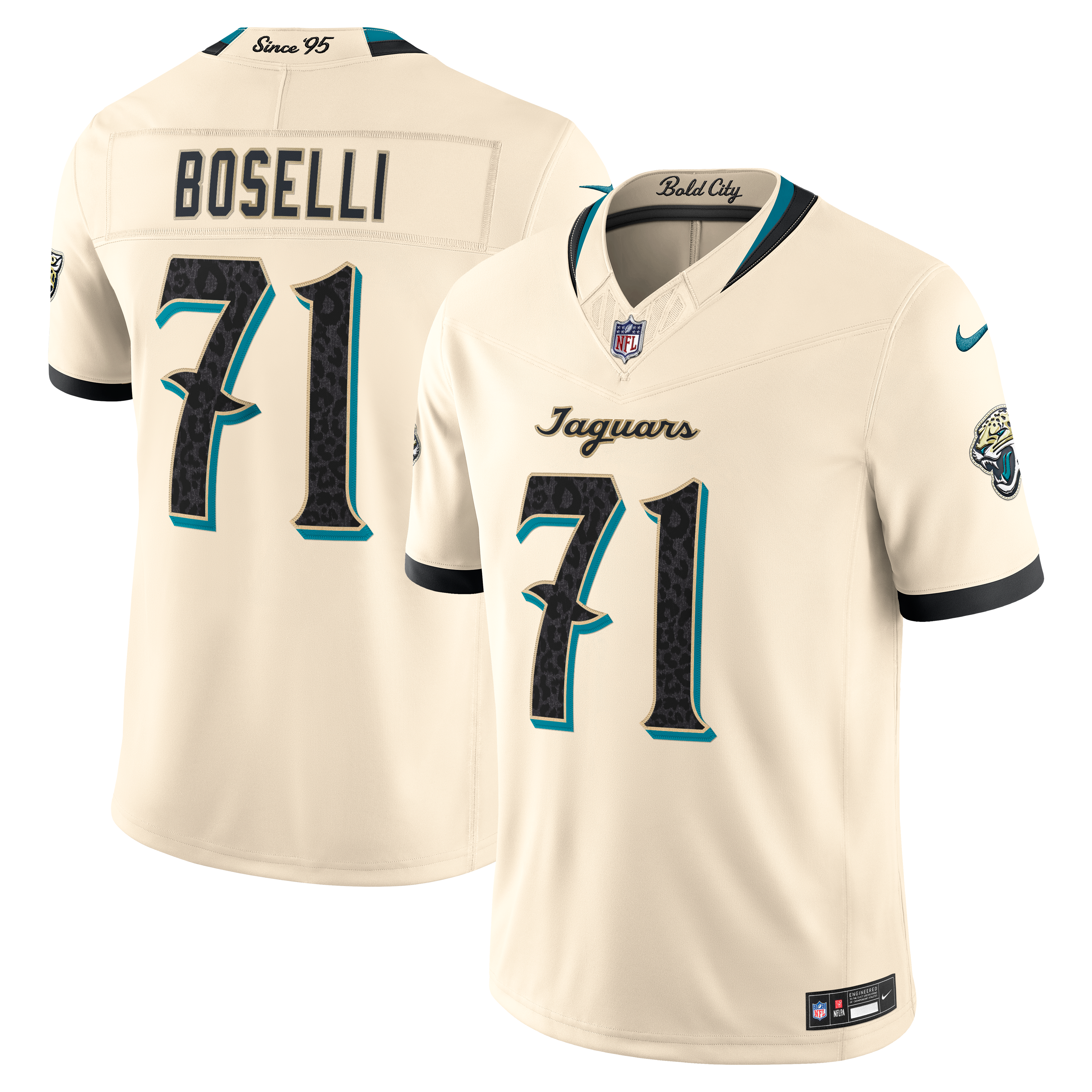 Men's Nike Tony Boselli Natural Jacksonville Jaguars 2026 Rivalries Collection Stitched Limited Jersey