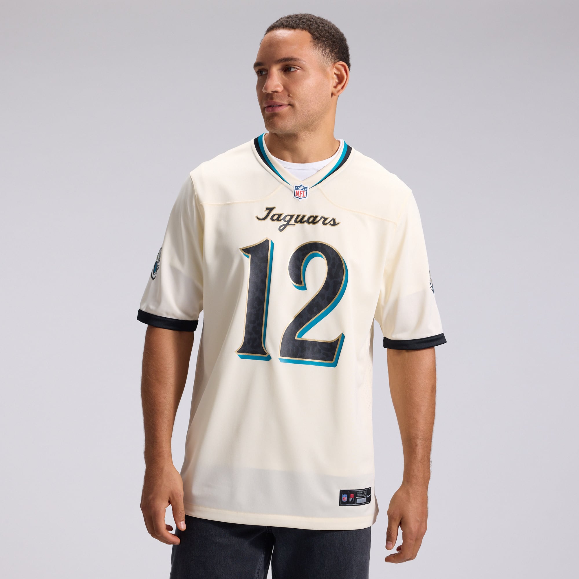 Men's Nike Travis Hunter Natural Jacksonville Jaguars 2026 Rivalries Collection Game Jersey