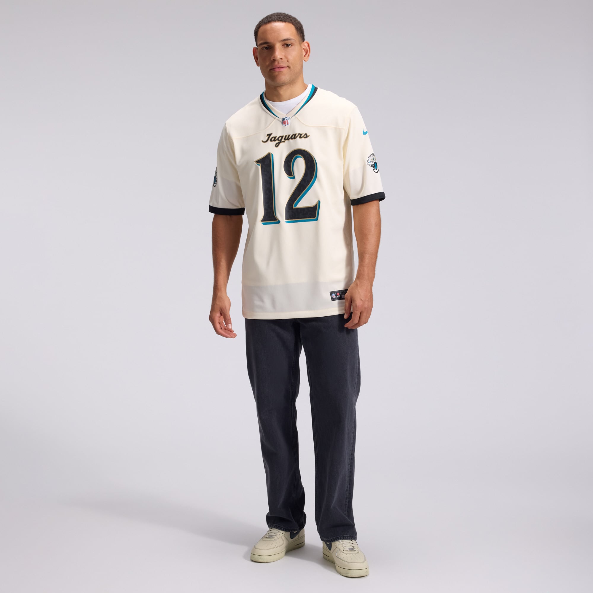 Men's Nike Travis Hunter Natural Jacksonville Jaguars 2026 Rivalries Collection Game Jersey