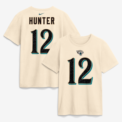Travis Hunter Jacksonville Jaguars Nike 2026 Rivalries Collection Player Name & Number T-Shirt - Natural