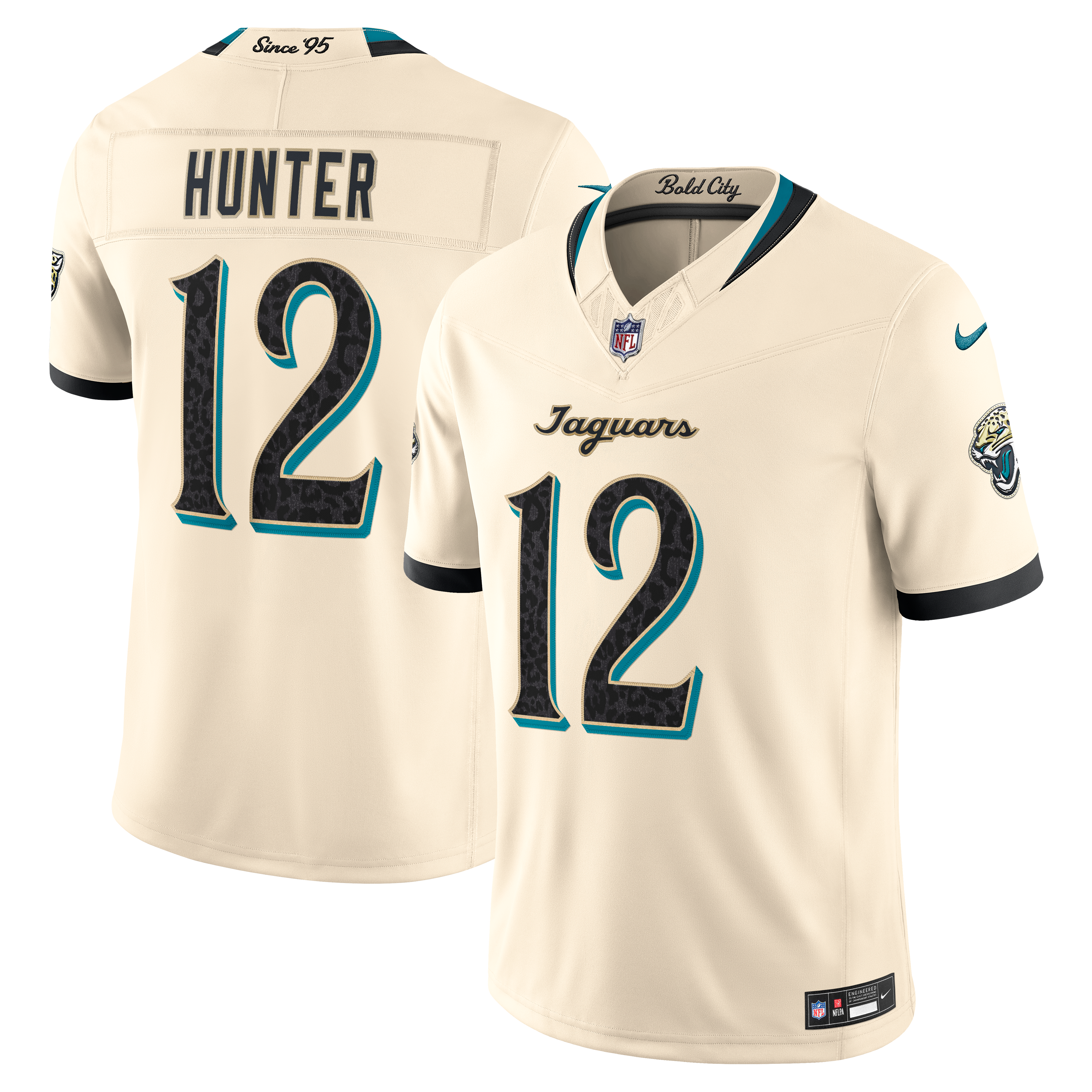 Men's Nike Travis Hunter Natural Jacksonville Jaguars 2026 Rivalries Collection Stitched Limited Jersey