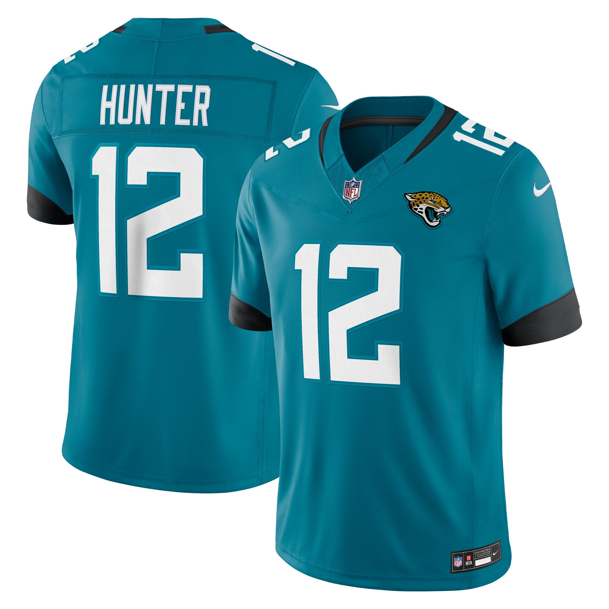 Men's Nike Travis Hunter Teal Jacksonville Jaguars Team Vapor F.U.S.E. Stitched Limited Jersey