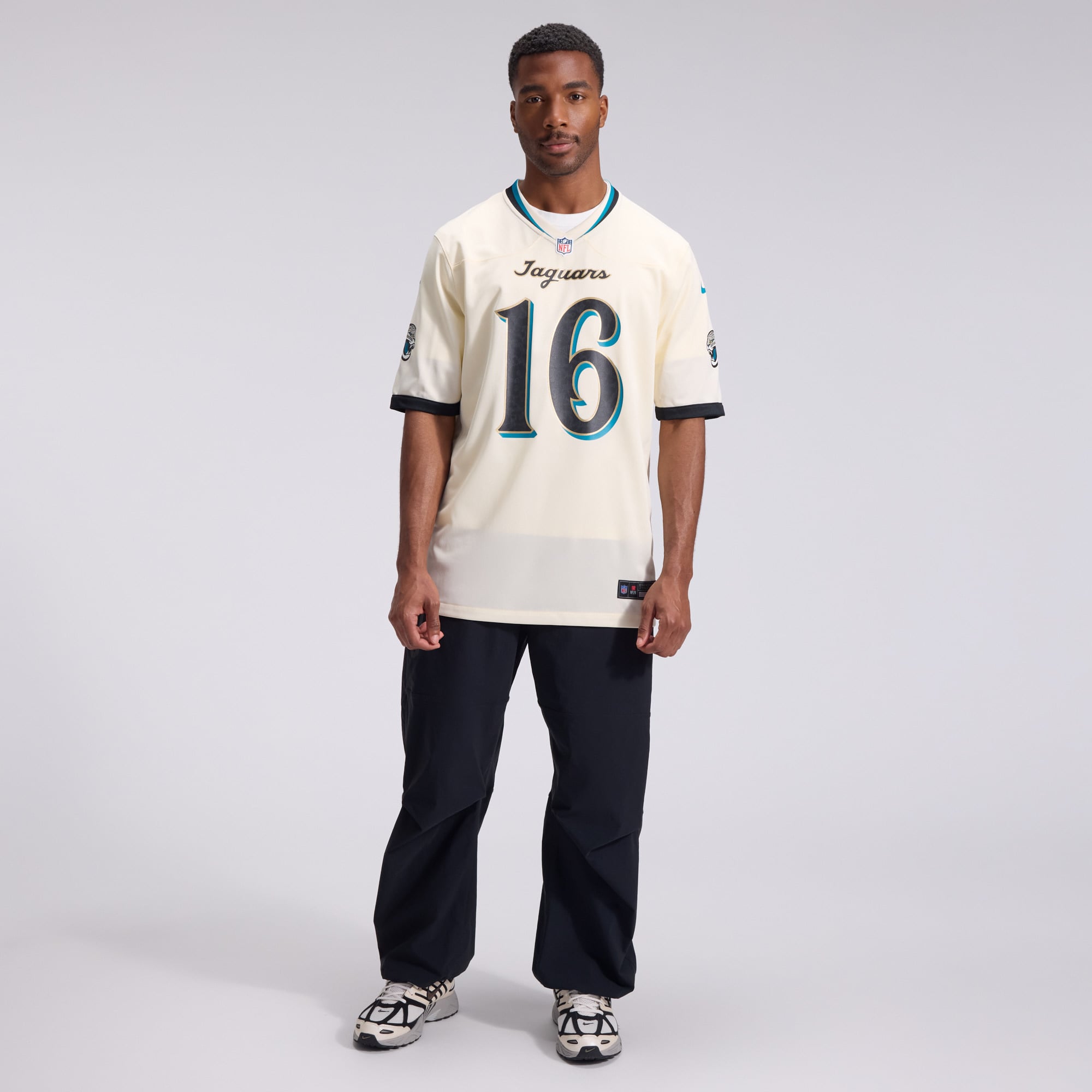 Men's Nike Trevor Lawrence Natural Jacksonville Jaguars 2026 Rivalries Collection Game Jersey