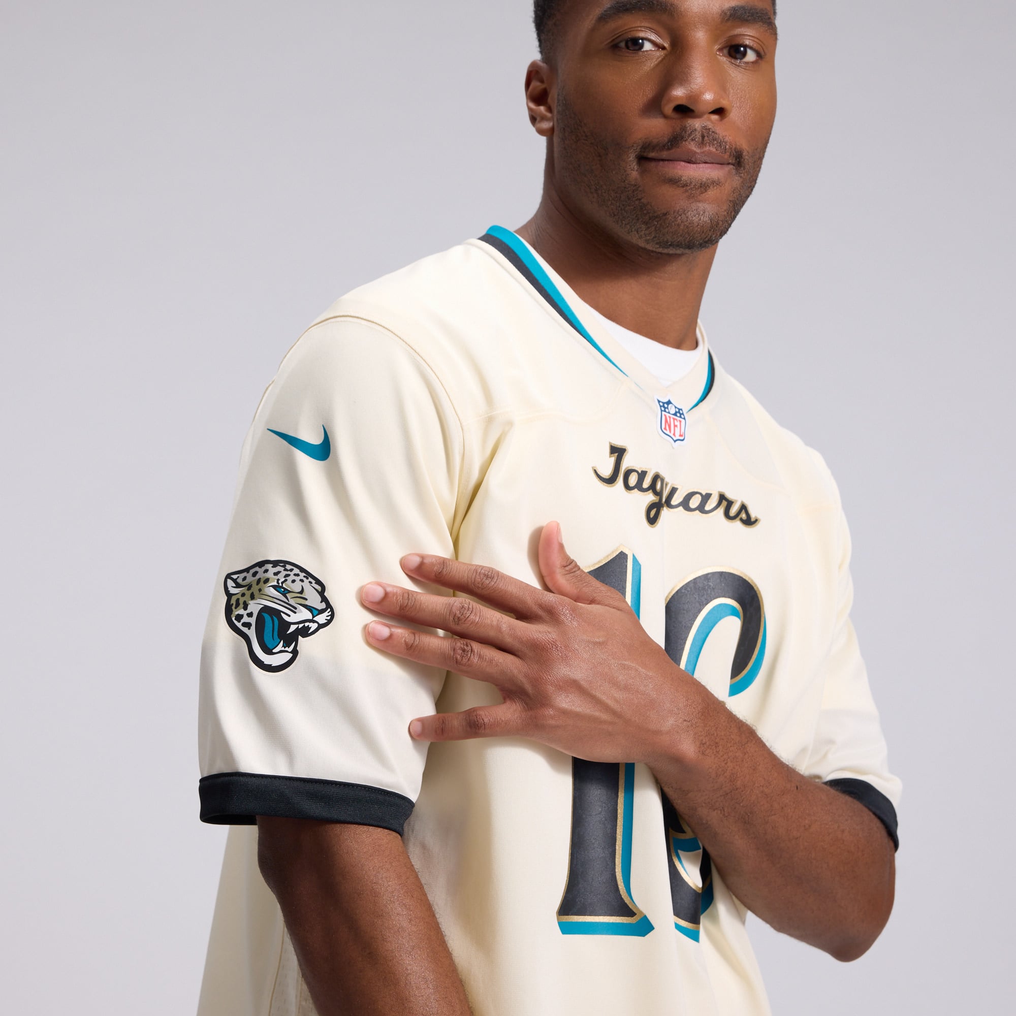 Men's Nike Trevor Lawrence Natural Jacksonville Jaguars 2026 Rivalries Collection Game Jersey