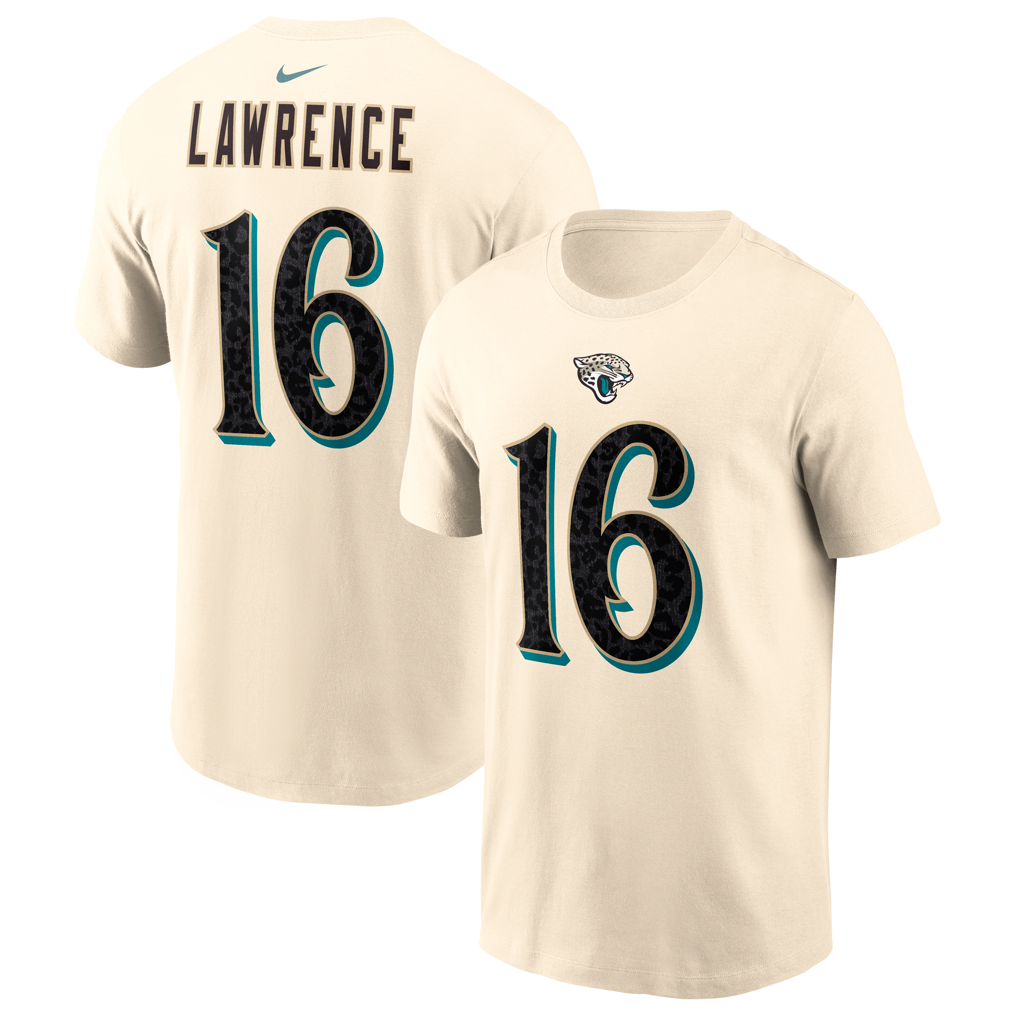 Men's Nike Trevor Lawrence Natural Jacksonville Jaguars 2026 Rivalries Collection Player Name & Number T-Shirt