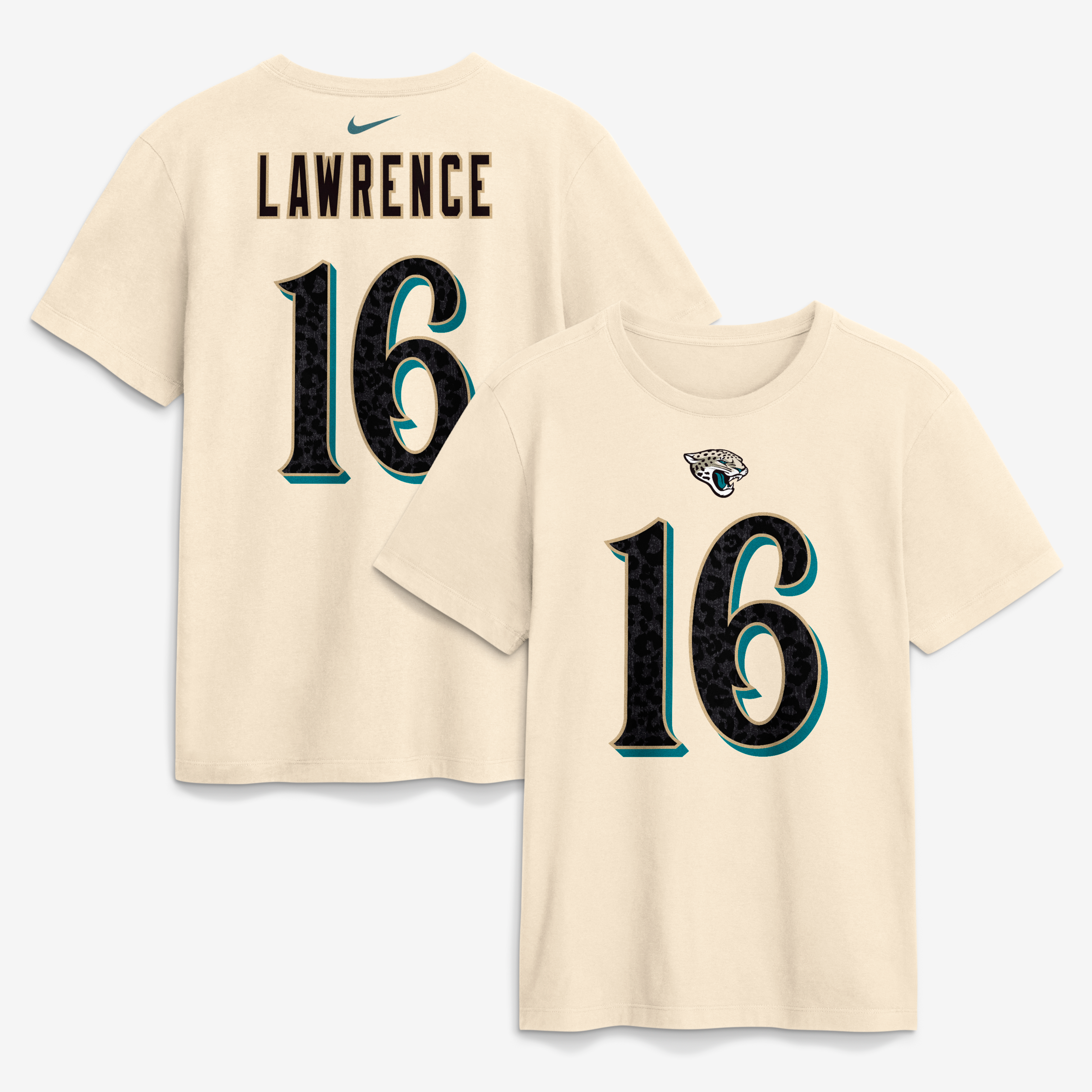 Men's Nike Trevor Lawrence Natural Jacksonville Jaguars 2026 Rivalries Collection Player Name & Number T-Shirt