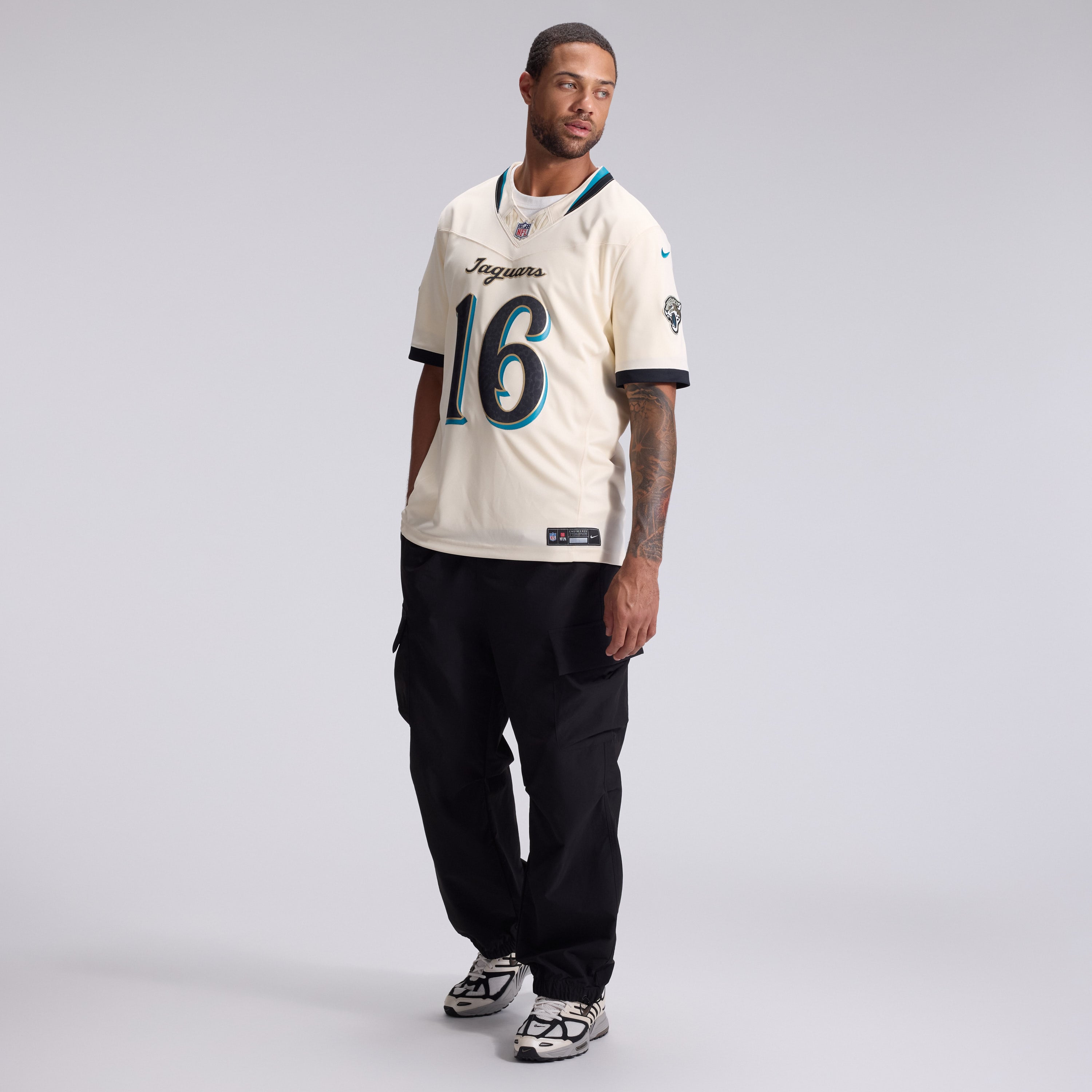 Men's Nike Trevor Lawrence Natural Jacksonville Jaguars 2026 Rivalries Collection Stitched Limited Jersey