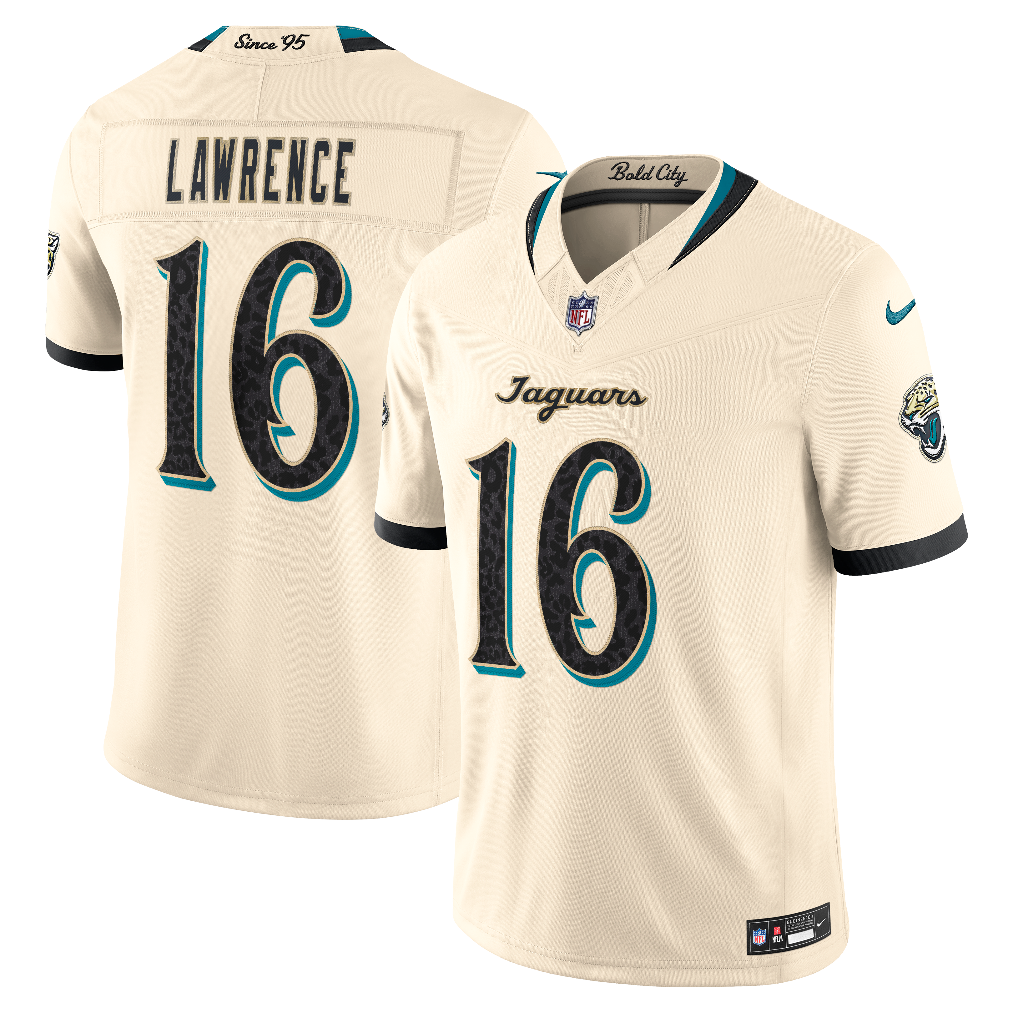 Men's Nike Trevor Lawrence Natural Jacksonville Jaguars 2026 Rivalries Collection Stitched Limited Jersey