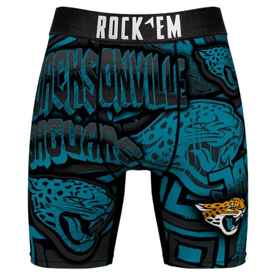  Jacksonville Jaguars Rock Em Sketched Out Boxer Briefs - Teal