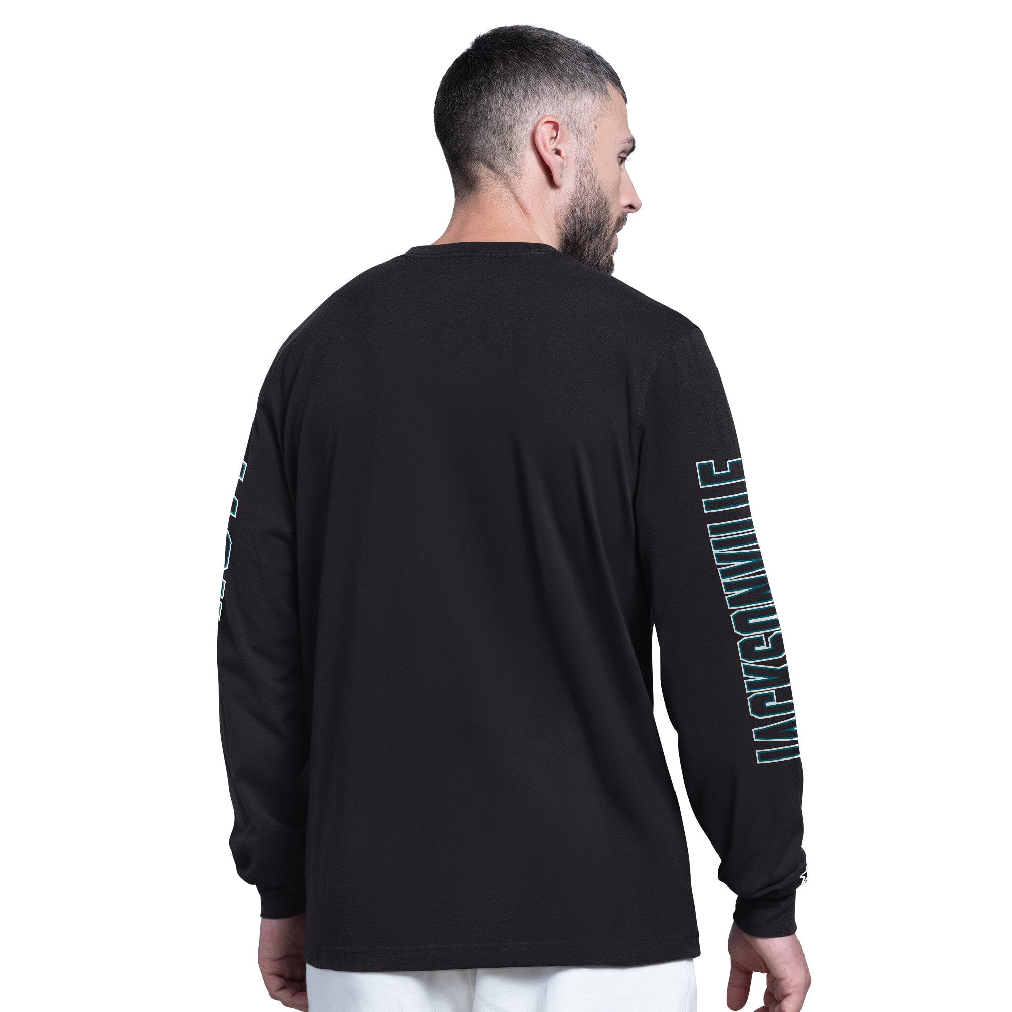 Men's Starter Black Jacksonville Jaguars Clutch Hit II Long-Sleeve T-Shirt