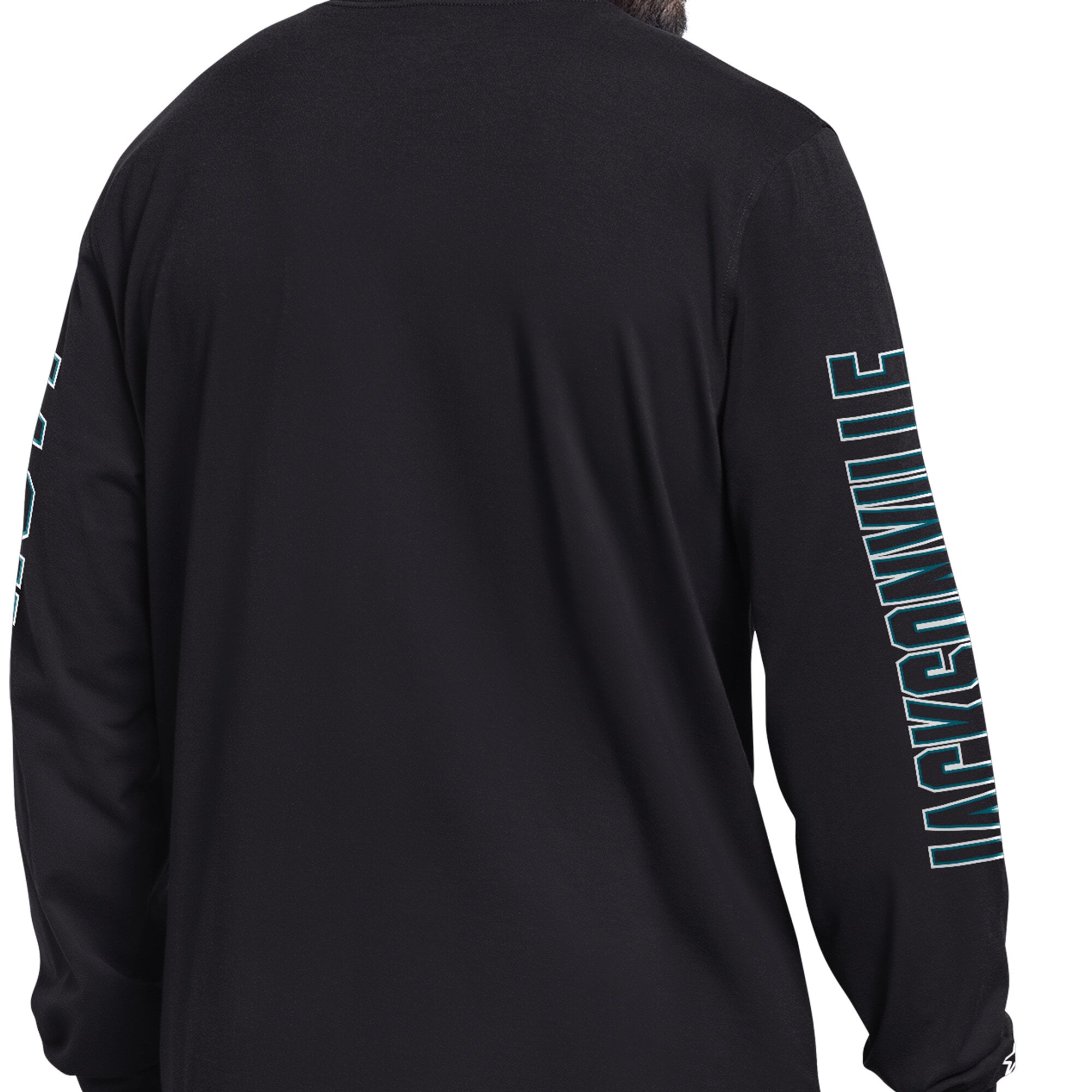 Men's Starter Black Jacksonville Jaguars Clutch Hit II Long-Sleeve T-Shirt