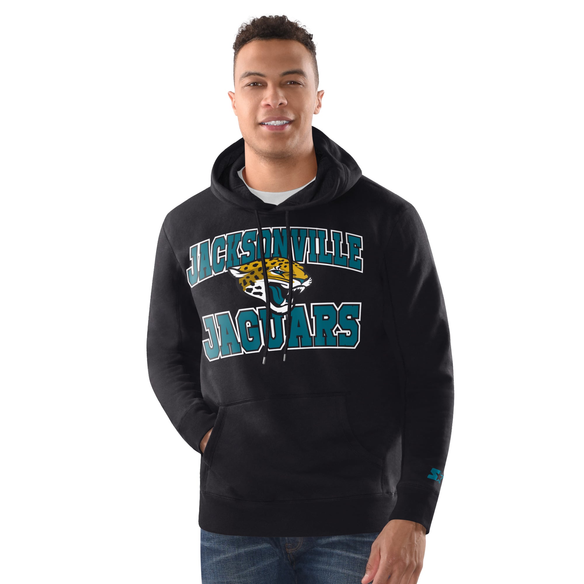 Men's Starter Black Jacksonville Jaguars Hoodie and Cuffed Knit Hat Combo Pack