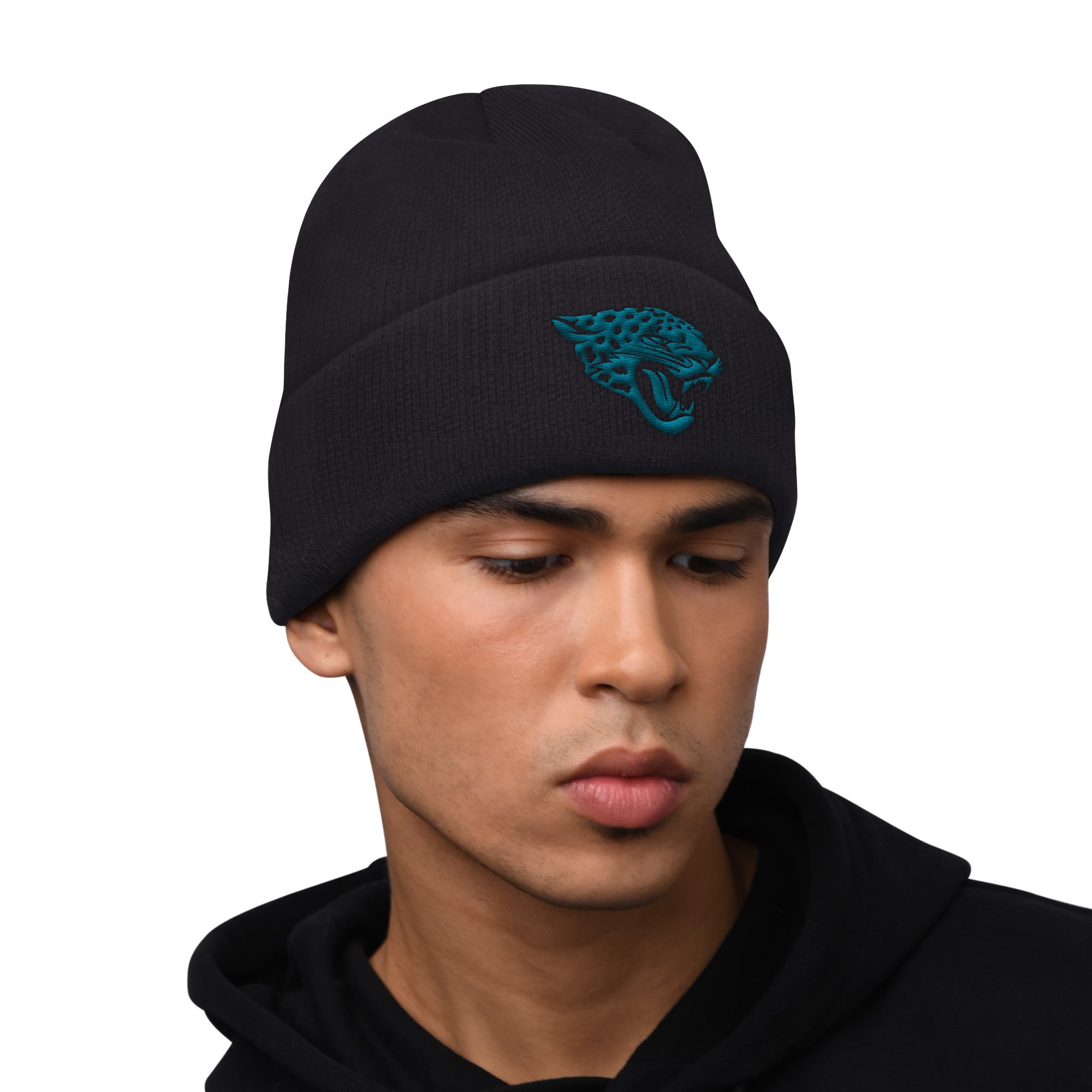Men's Starter Black Jacksonville Jaguars Hoodie and Cuffed Knit Hat Combo Pack