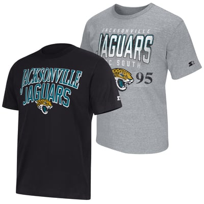  Jacksonville Jaguars Starter Two-Pack Logo T-Shirt Set - Black/Heather Gray