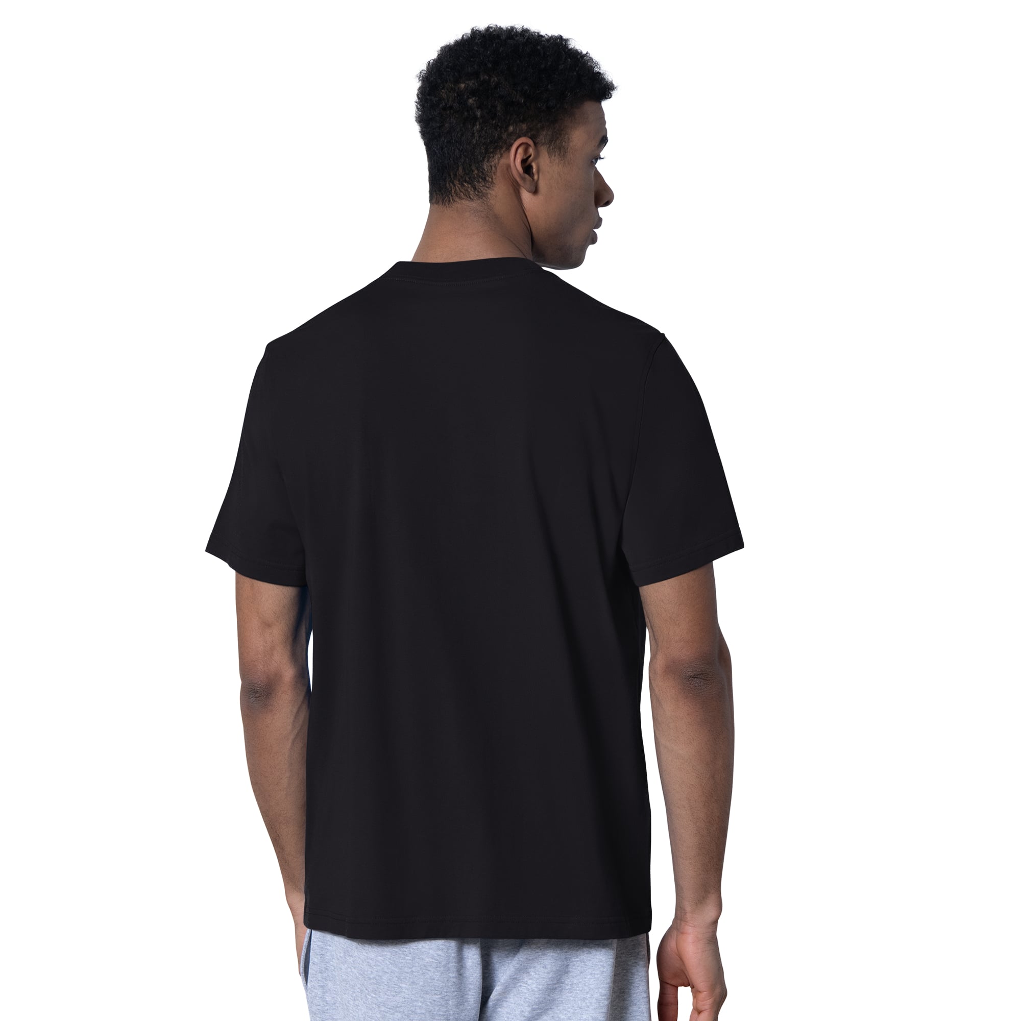 Lot de deux t-shirts Starter pour homme, noir/gris chiné, logo rétro des Jaguars Jacksonville.