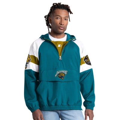 Jacksonville Jaguars Starter Street Cut Retro Logo Half-Zip Jacket - Teal