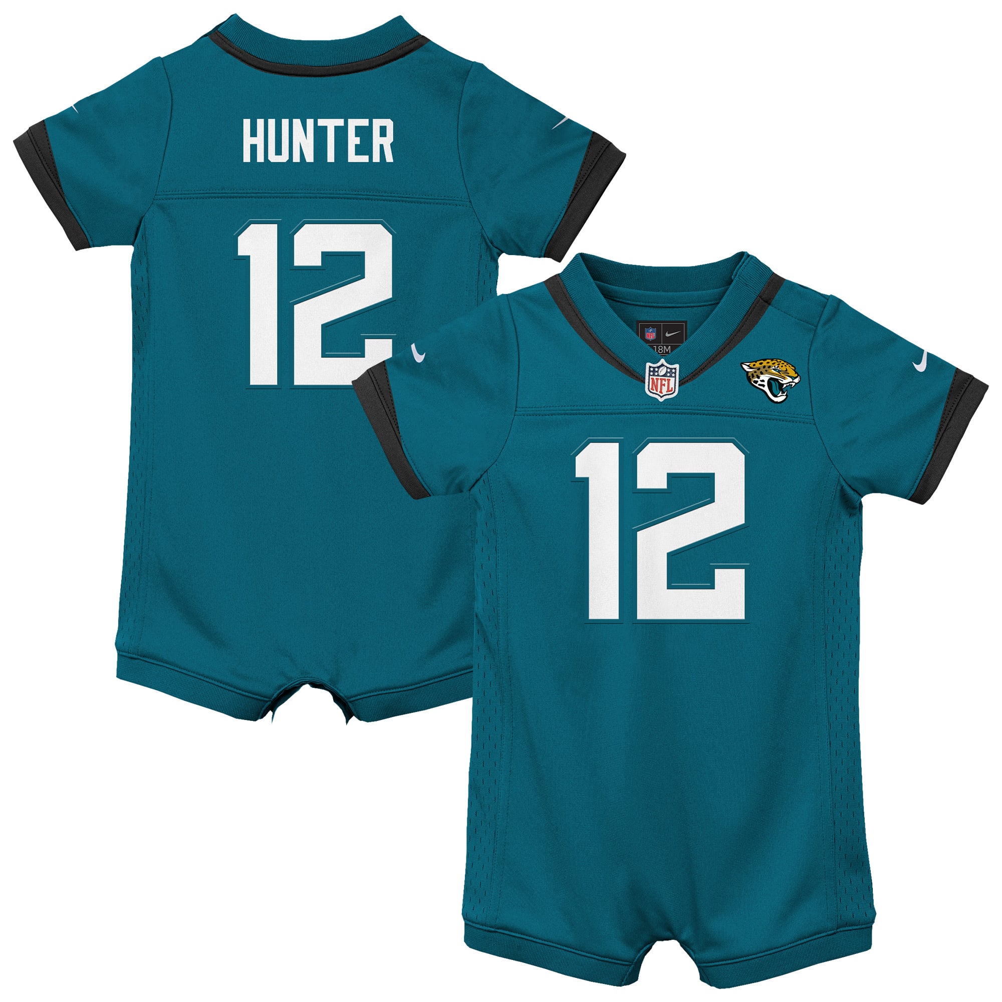 Newborn Nike Travis Hunter Teal Jacksonville Jaguars Romper Game Jersey