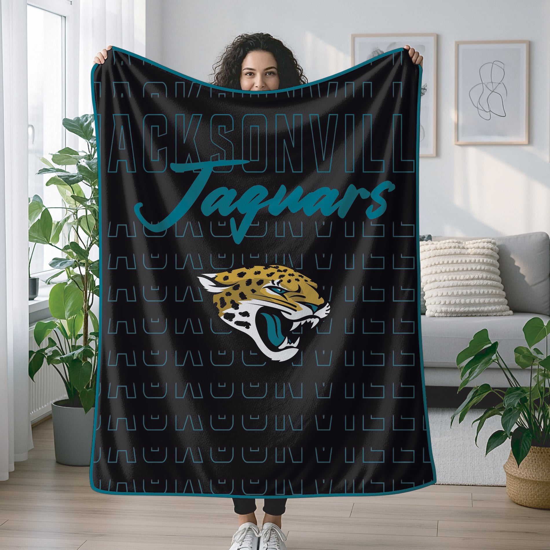Pegasus Jacksonville Jaguars Echo Script Fade 50" x 60" Ultra Soft Throw Blanket