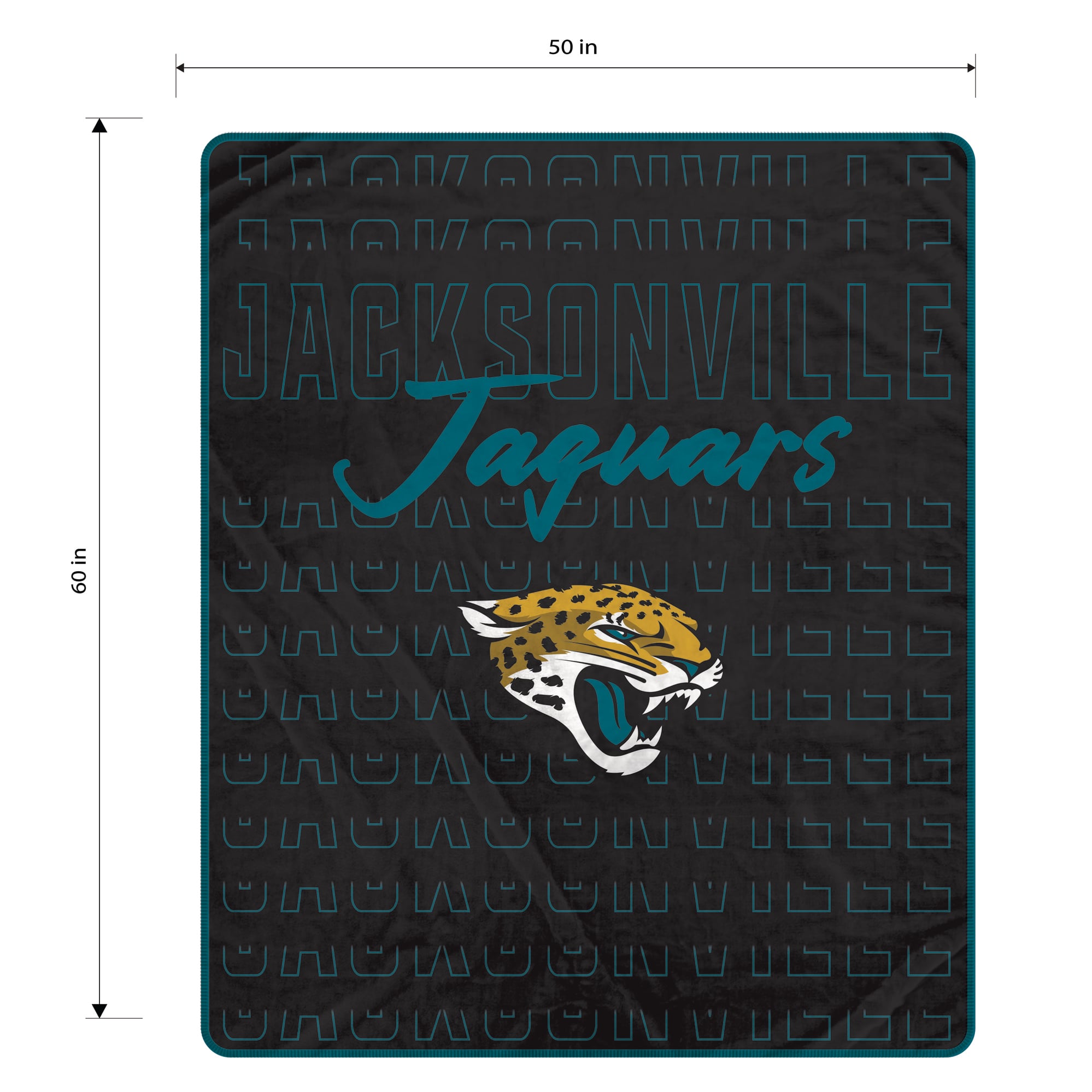 Pegasus Jacksonville Jaguars Echo Script Fade 50" x 60" Ultra Soft Throw Blanket