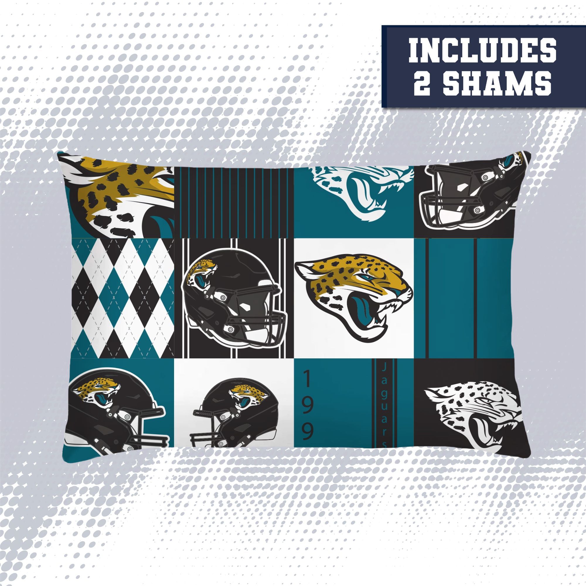 Ensemble de literie trois pièces à carreaux patchwork Pegasus Jacksonville Jaguars (grand lit/queen)