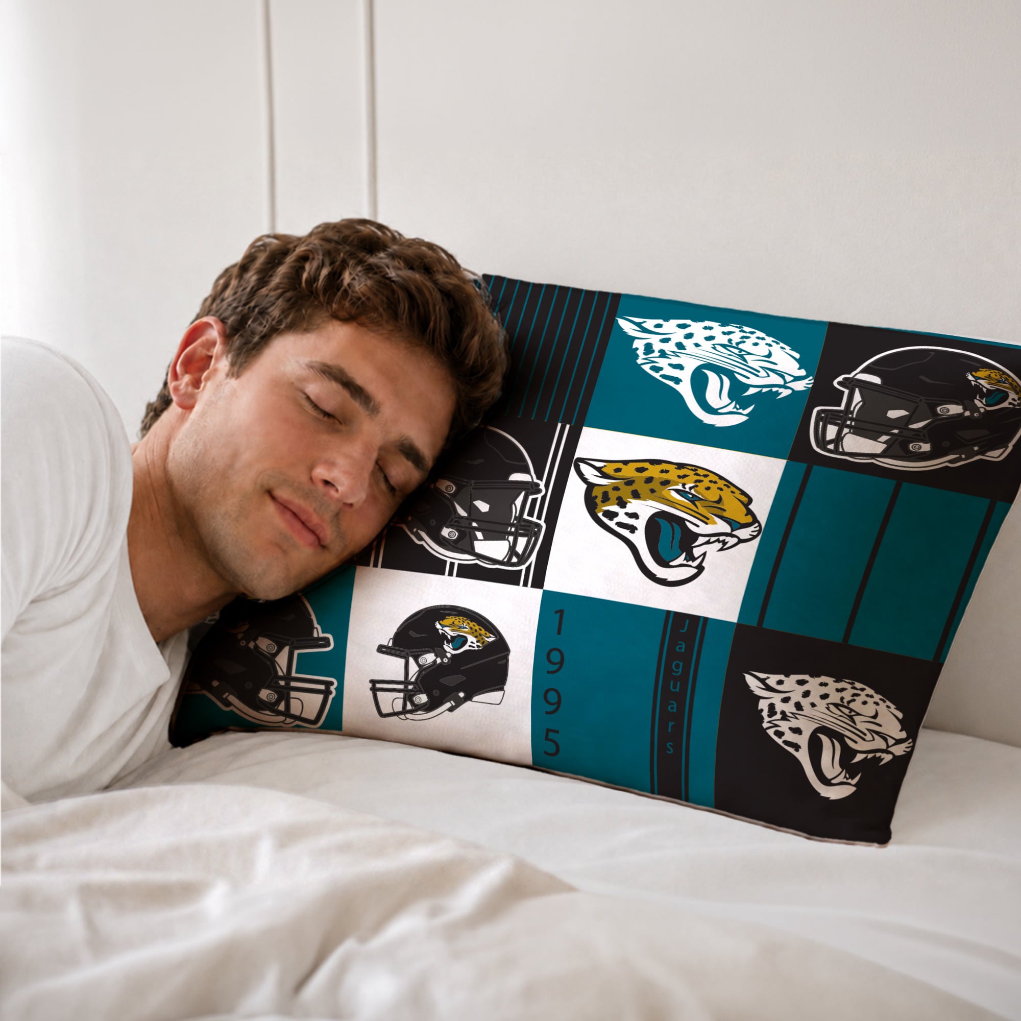 Ensemble de literie trois pièces à carreaux patchwork Pegasus Jacksonville Jaguars (grand lit/queen)