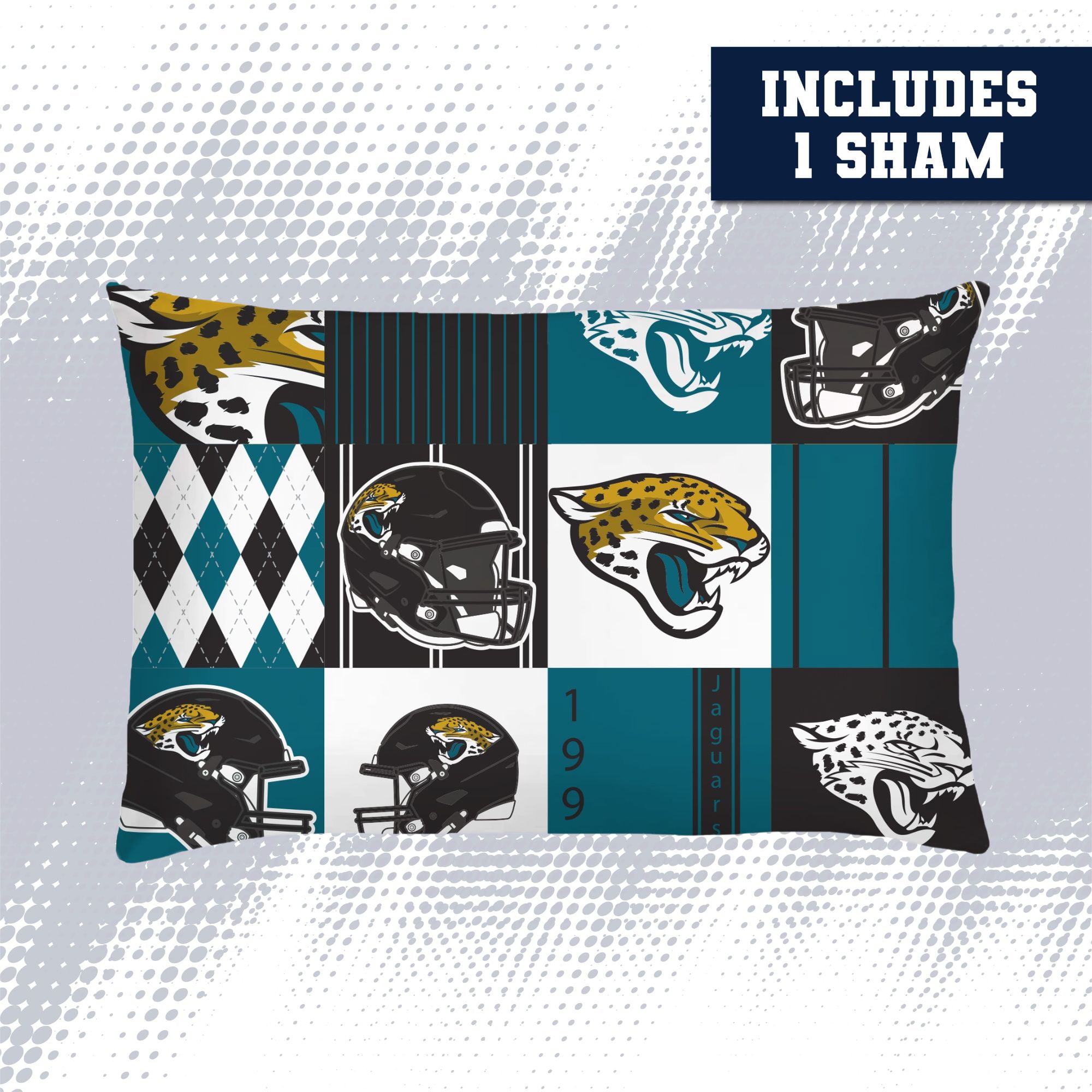 Pegasus Jacksonville Jaguars Patchwork Plaid Two-Piece Twin/Twin XL Bed in a Bag Set