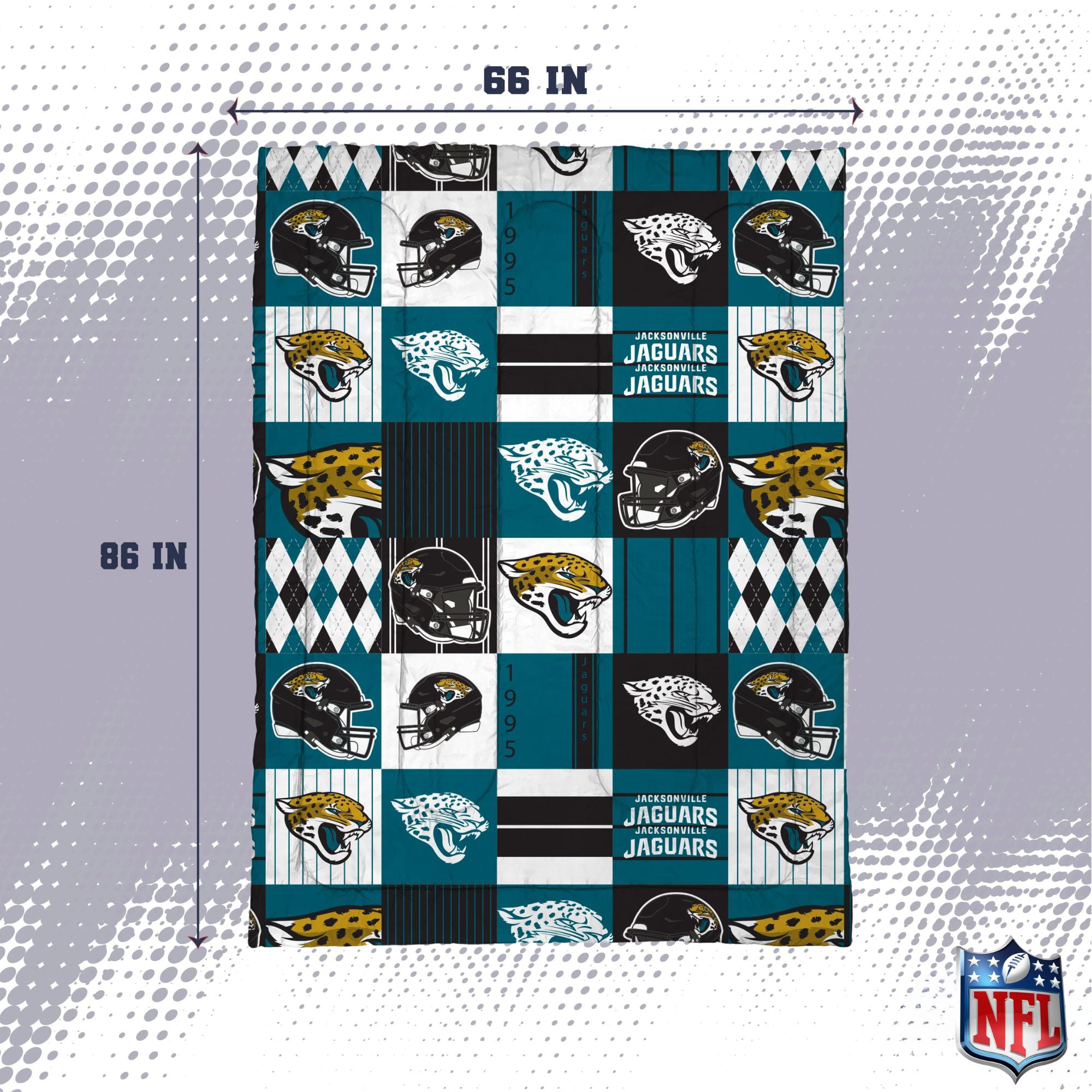 Pegasus Jacksonville Jaguars Patchwork Plaid Two-Piece Twin/Twin XL Bed in a Bag Set