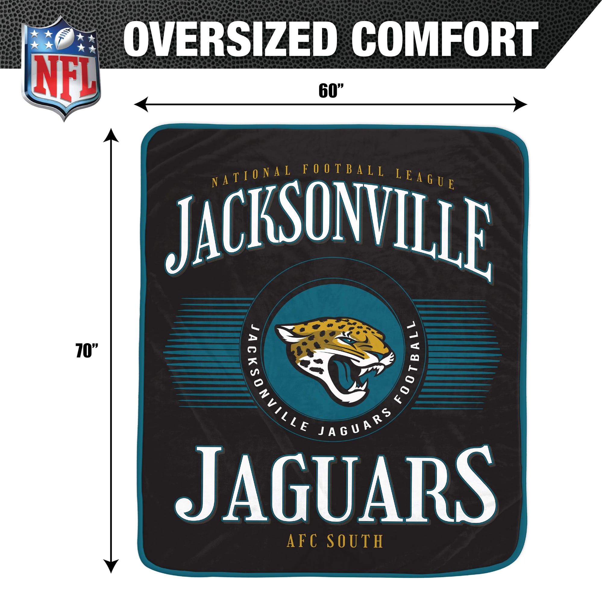 Pegasus Jacksonville Jaguars Spotlight Arch 60" x 70" Ultra Soft Throw Blanket