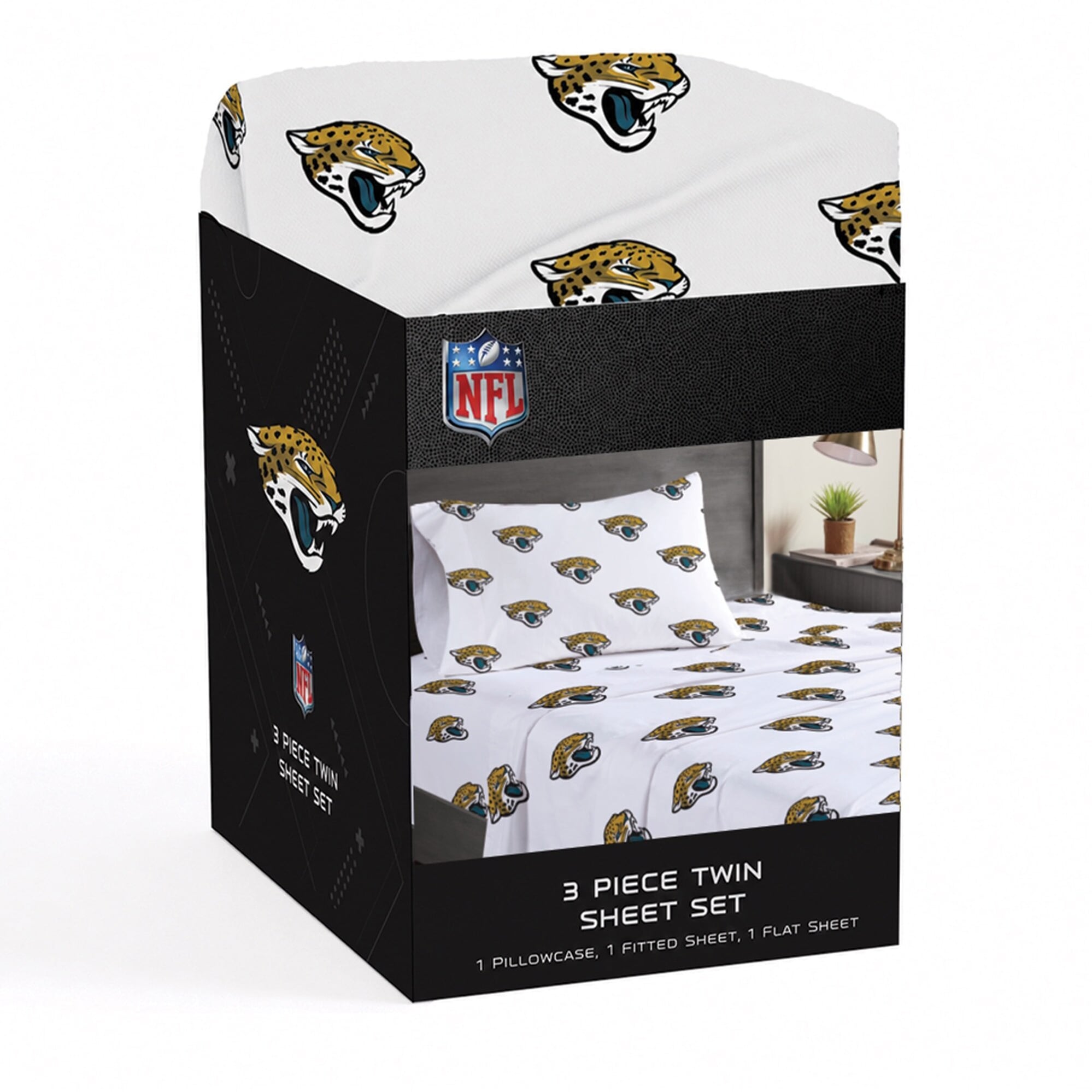 Pegasus Jacksonville Jaguars Three-Piece Twin Sheet Set