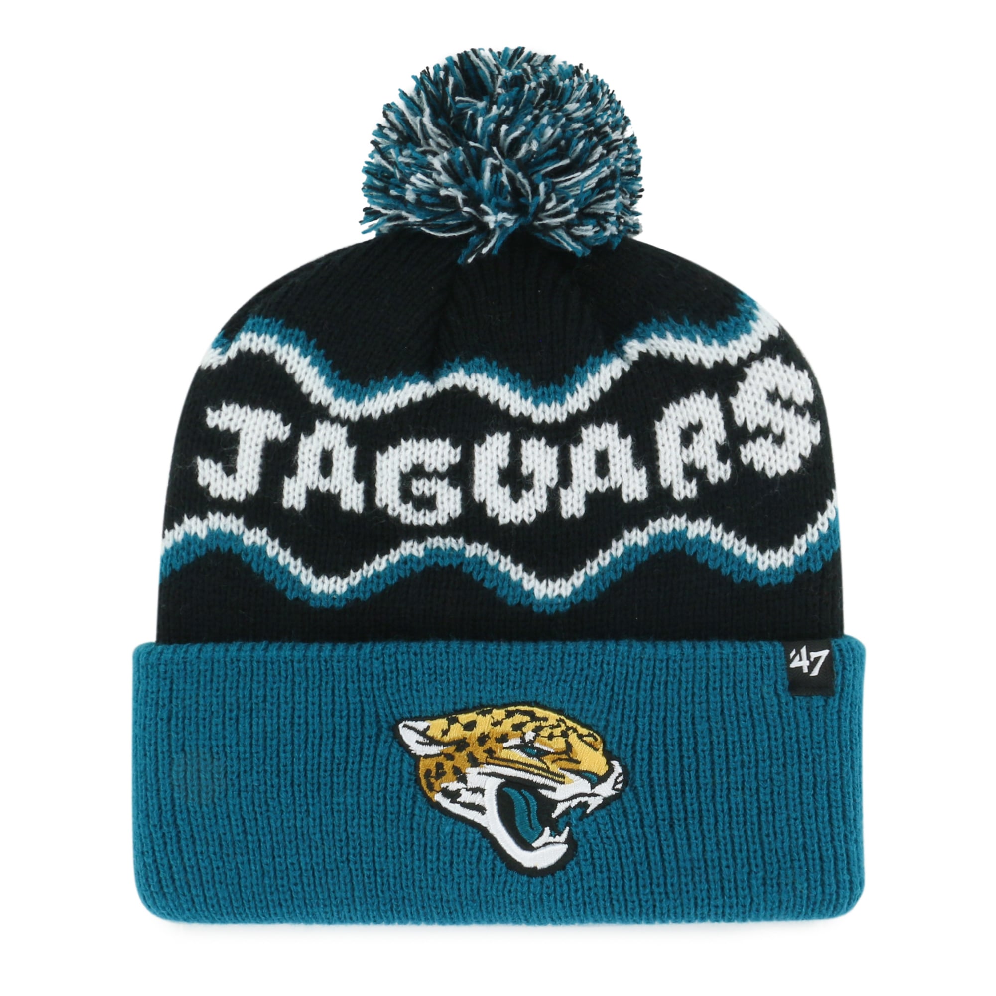 Bonnet tricoté à revers noir Jacksonville Jaguars '47 pour enfants d'âge préscolaire