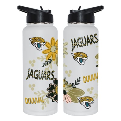 Jacksonville Jaguars The Memory Company 34oz. Flowers Stainless Steel Quencher Bottle