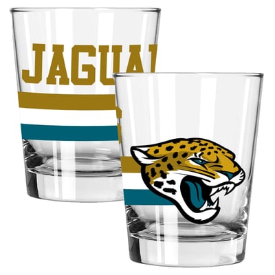 Jacksonville Jaguars The Memory Company Two-Piece 15oz. Big Stripes Double Old Fashioned Glass Set
