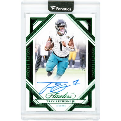 Travis Etienne Jr Jacksonville Jaguars Autographed 2023 Panini Flawless Emerald Flawless Frame Signatures #FFS-TET #2/5 Card
