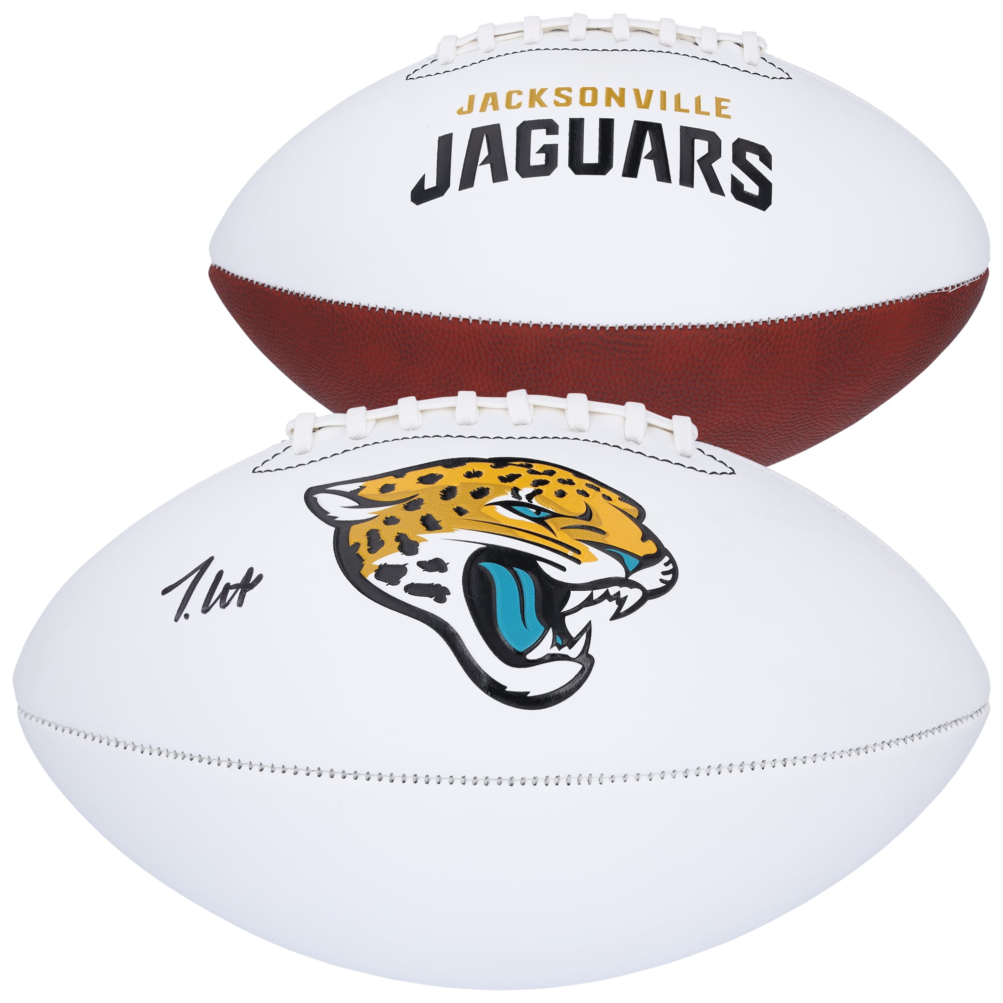 Ballon de football Franklin White Panel autographié par Travis Hunter, Jacksonville Jaguars