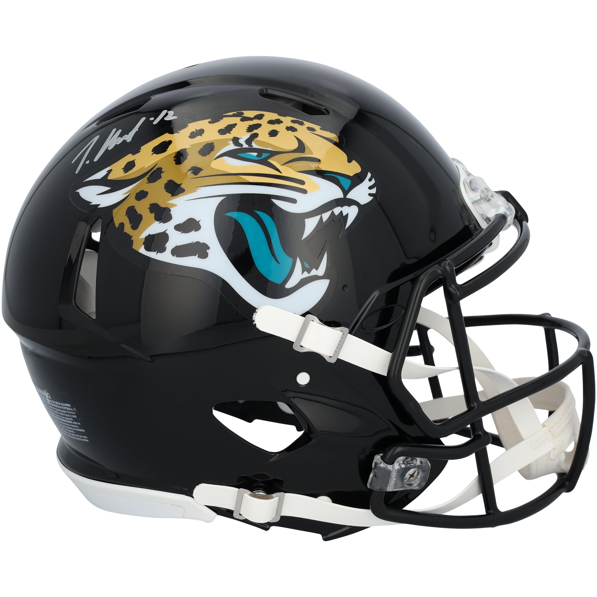 Casque Riddell Speed ​​authentique autographié par Travis Hunter des Jaguars de Jacksonville