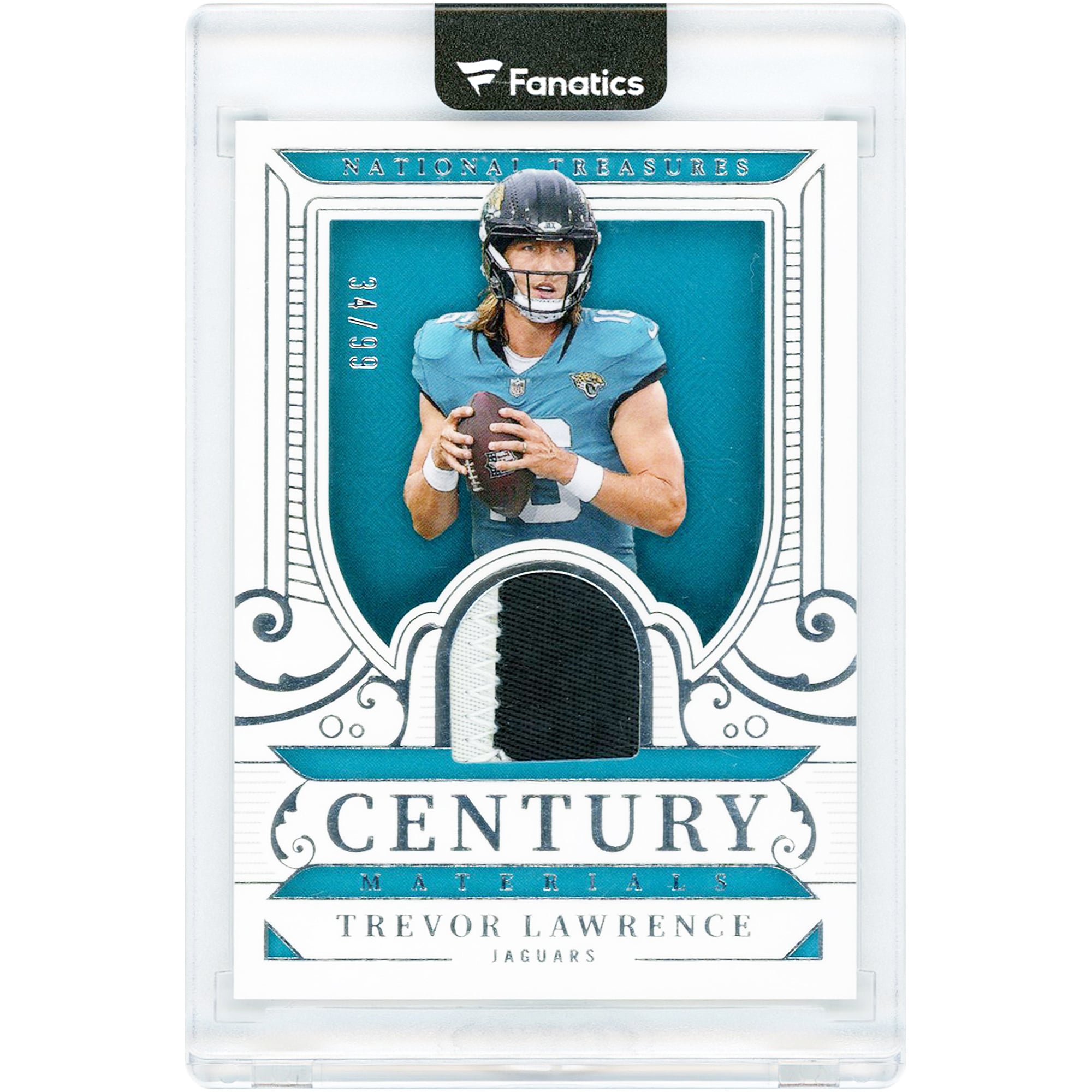 Carte Trevor Lawrence Jacksonville Jaguars 2025 Panini National Treasures Dual-Color Relic #CM-TLE #34/99