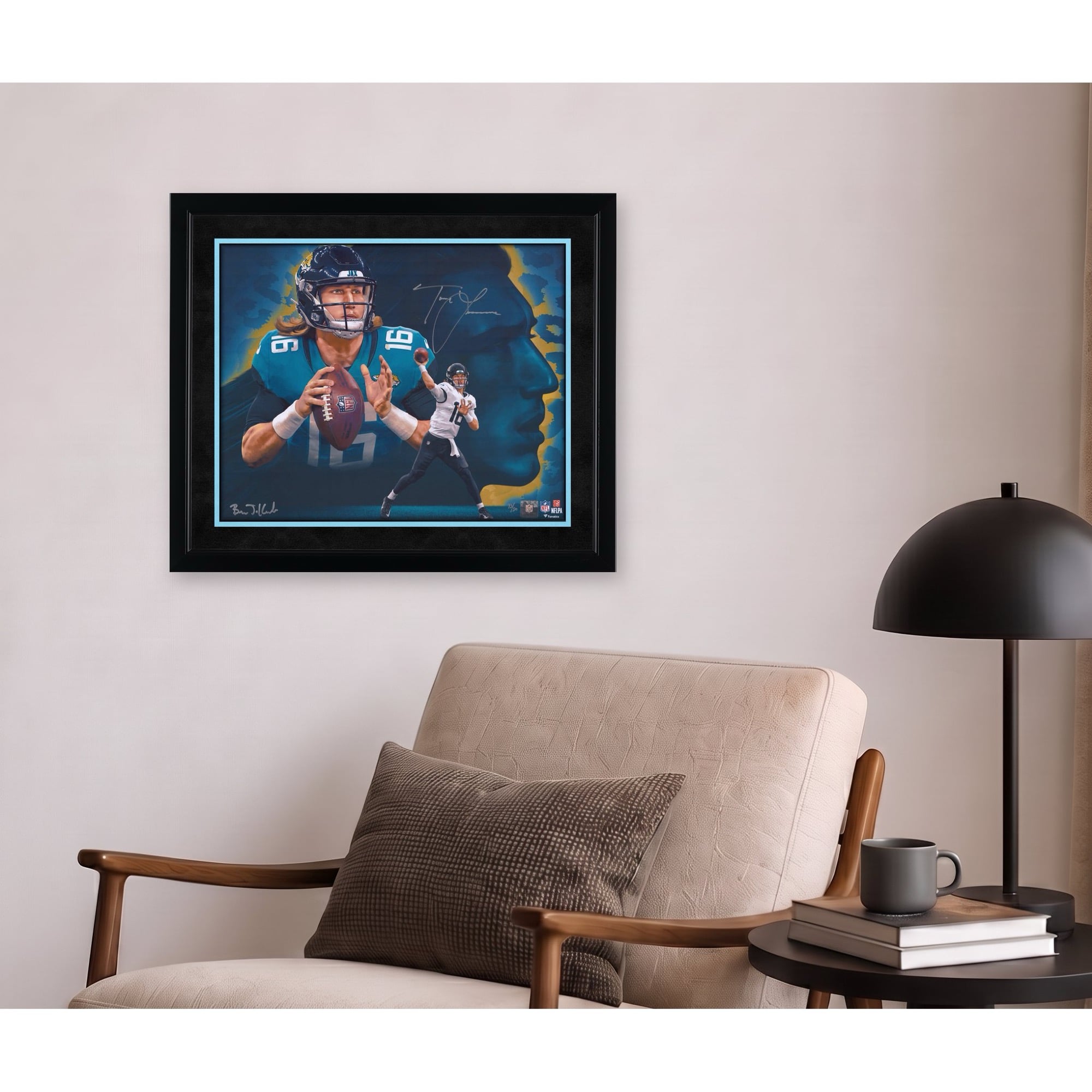 Trevor Lawrence Jacksonville Jaguars Autographed 16" x 20" Photo Print - Created and Signed by Artist Brian Konnick - Limited Edition of 50