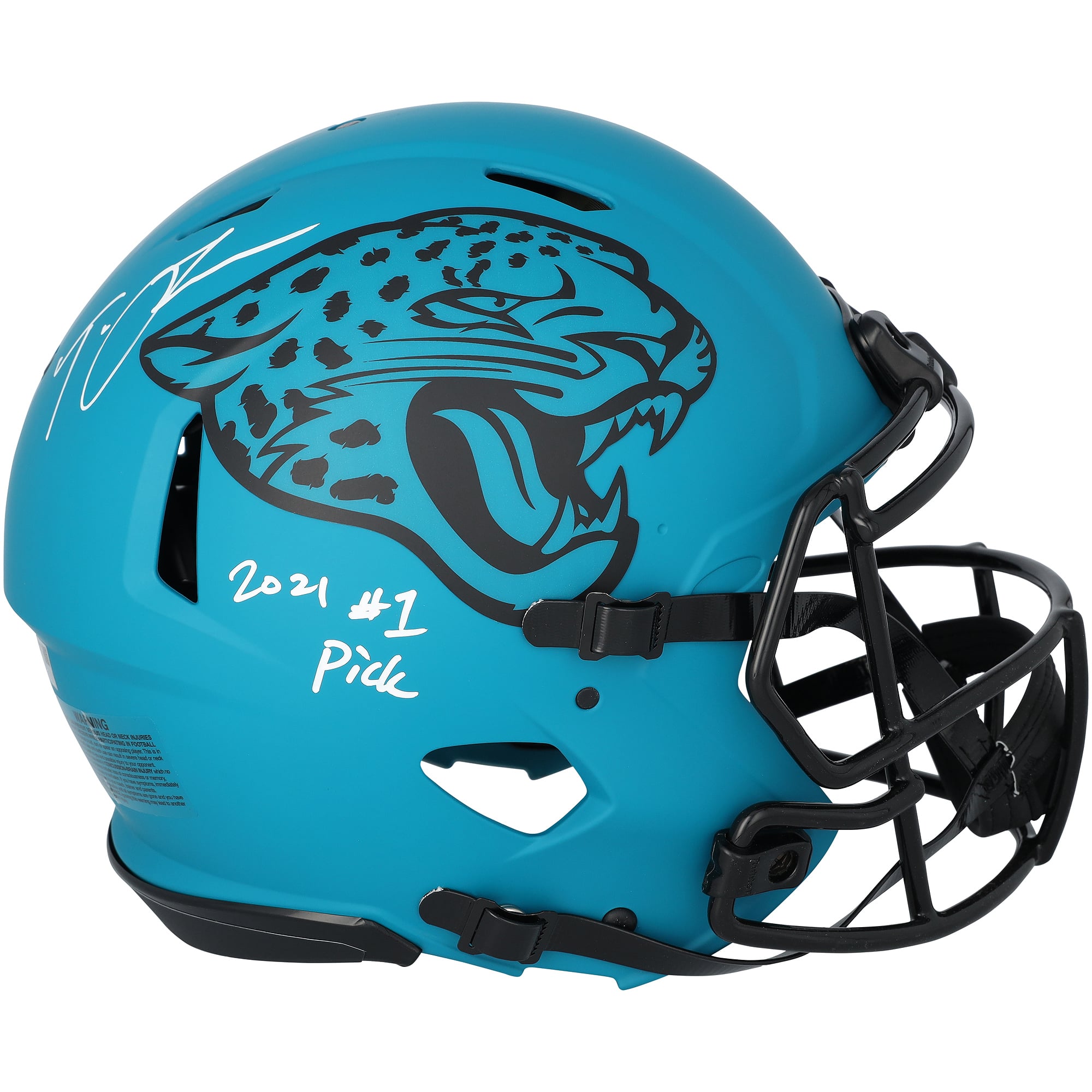 Trevor Lawrence Jacksonville Jaguars Autographed Riddell Rave Speed Authentic Helmet with "2021 #1 Pick" Inscription
