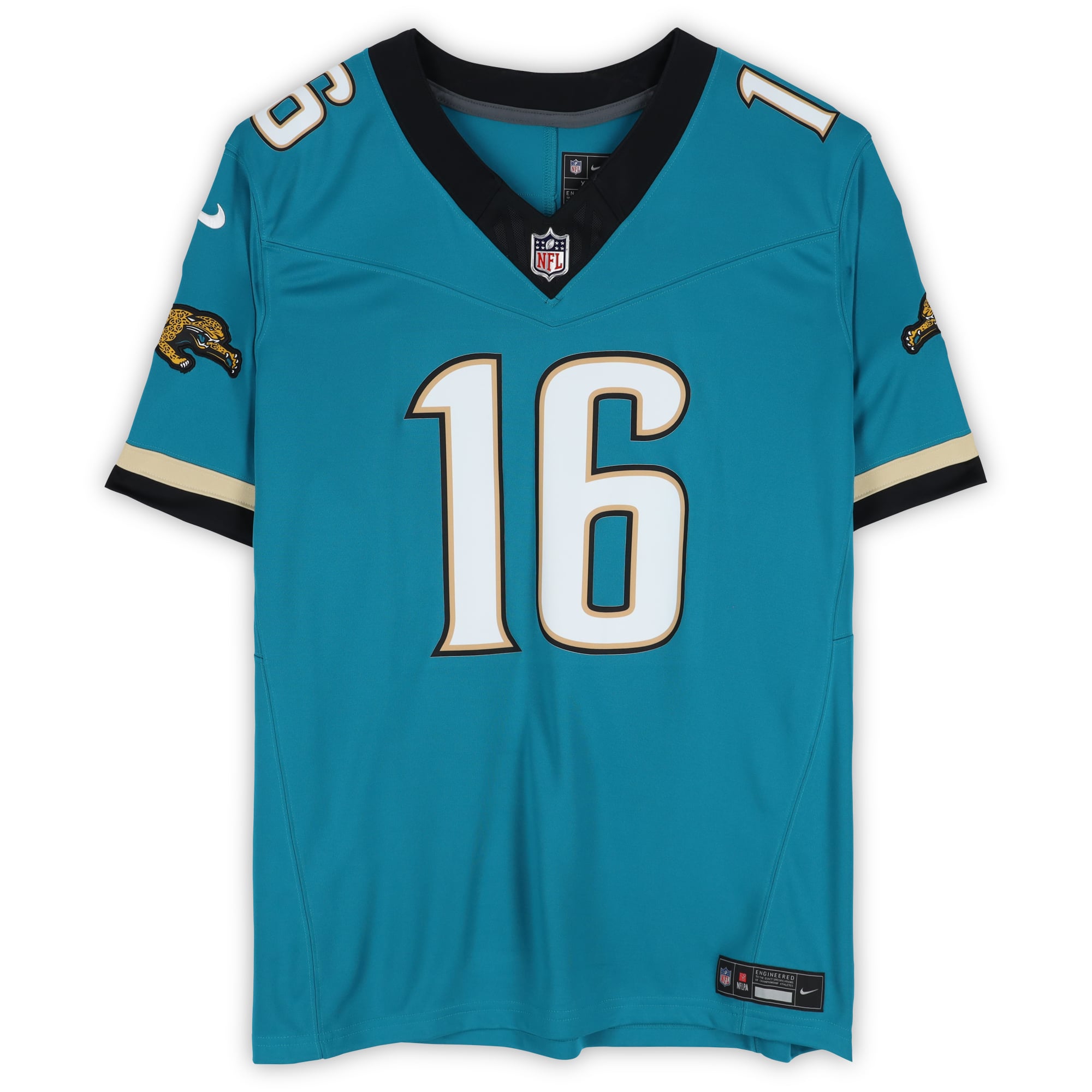 Maillot Nike Throwback Limited bleu sarcelle autographié par Trevor Lawrence des Jaguars de Jacksonville avec inscription « DUUUVAL »