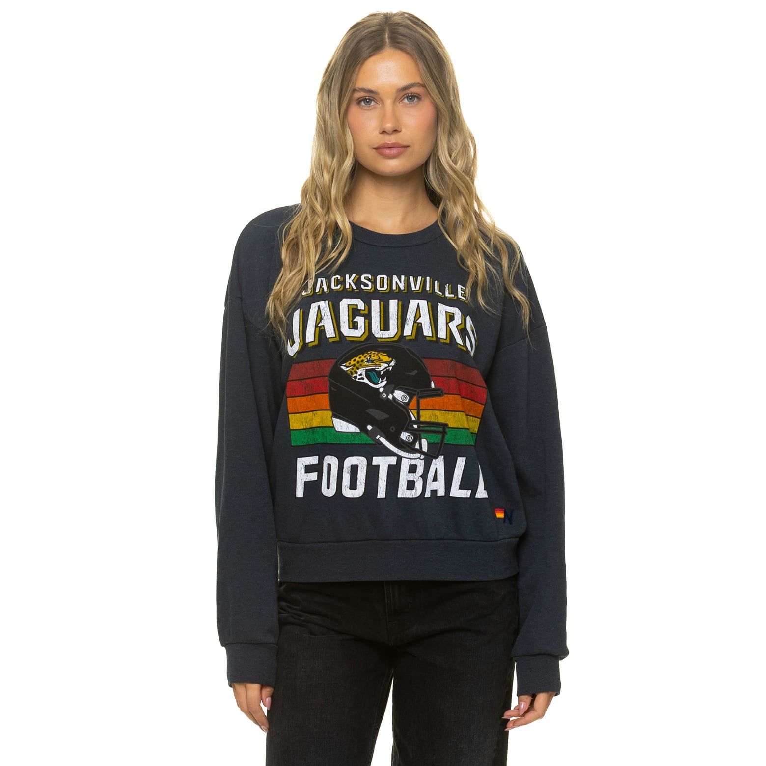 Sweat-shirt unisexe Aviator Nation gris anthracite Jacksonville Jaguars, coupe décontractée, en mélange de trois matières.