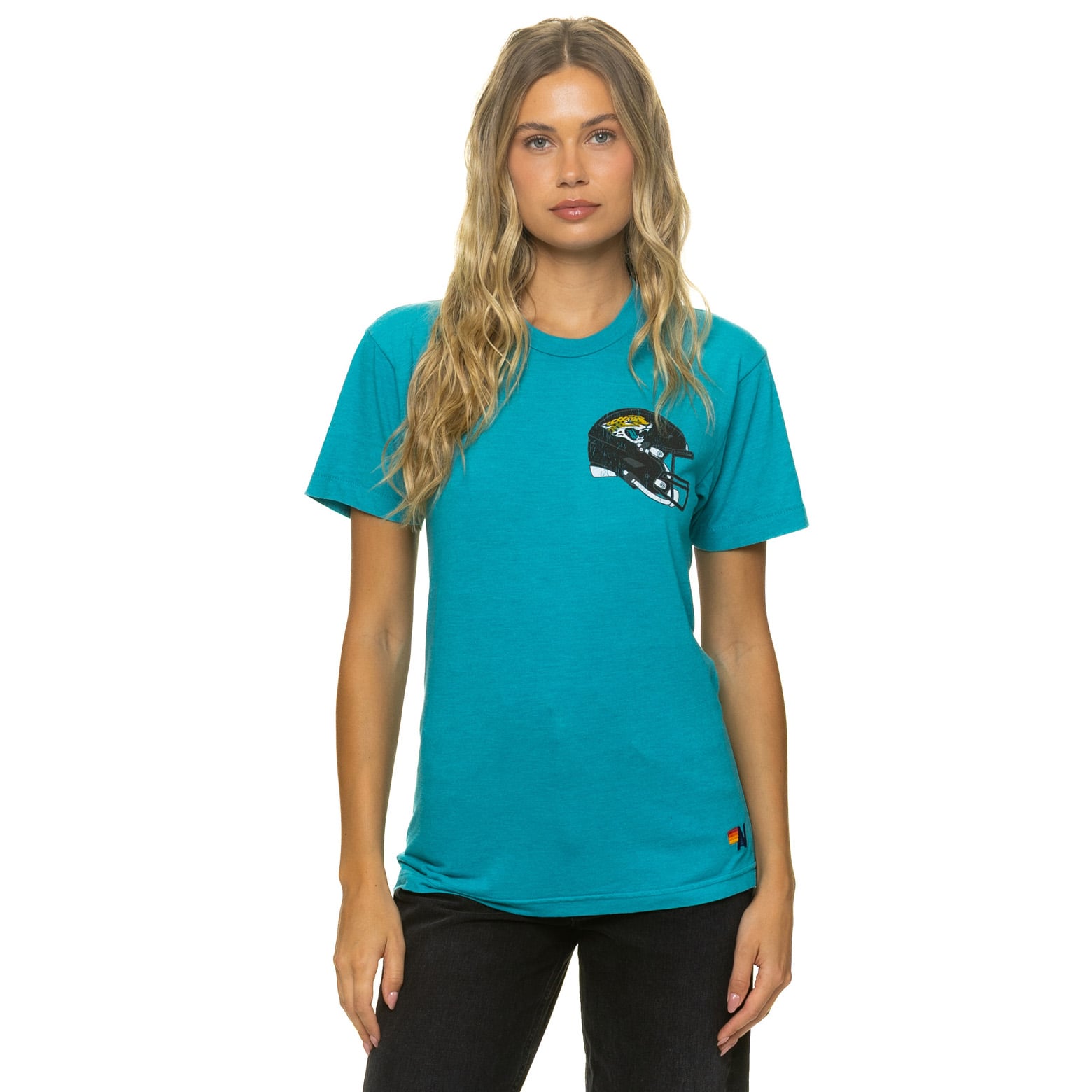 T-shirt unisexe Aviator Nation bleu sarcelle Jacksonville Jaguars en mélange de trois matières
