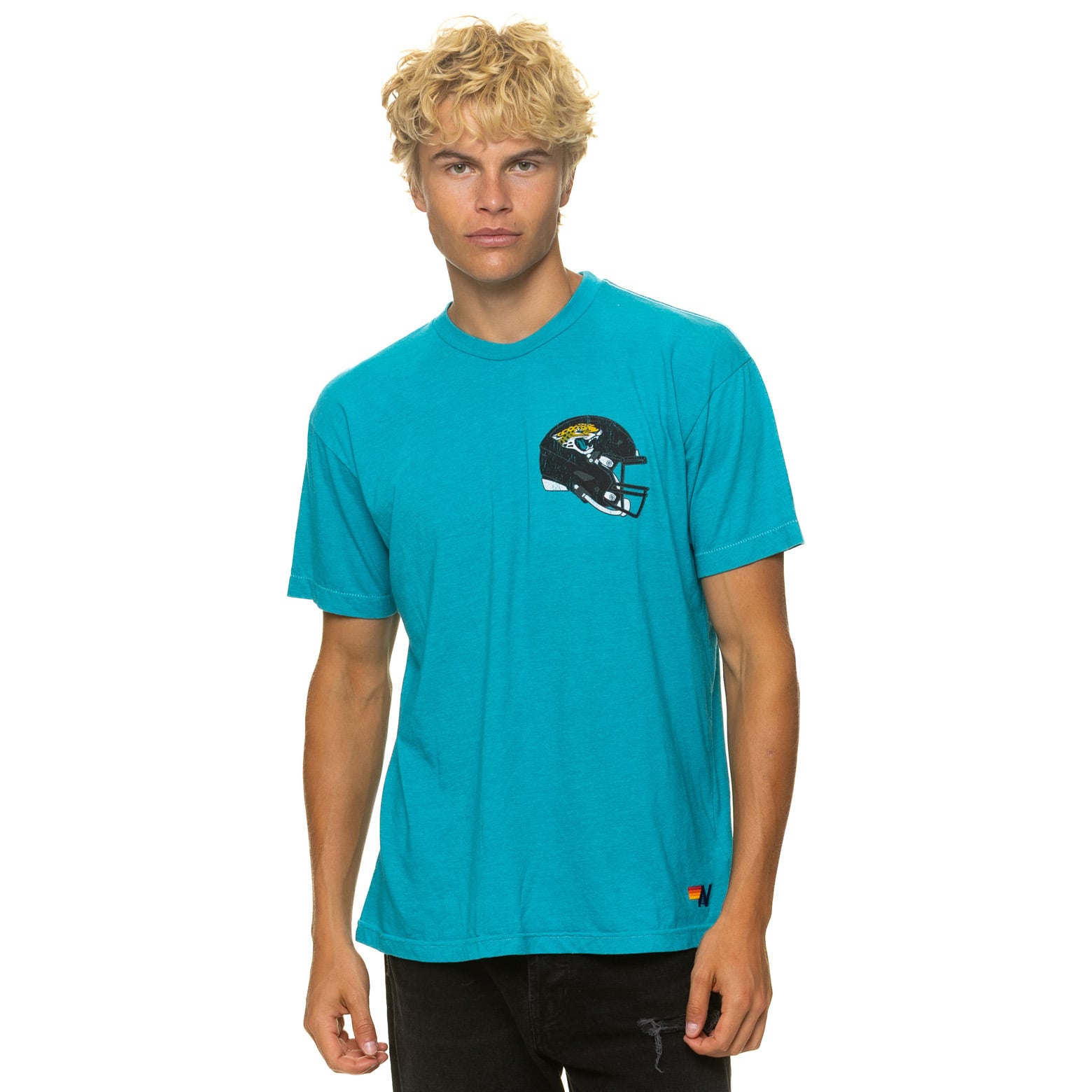 T-shirt unisexe Aviator Nation bleu sarcelle Jacksonville Jaguars en mélange de trois matières