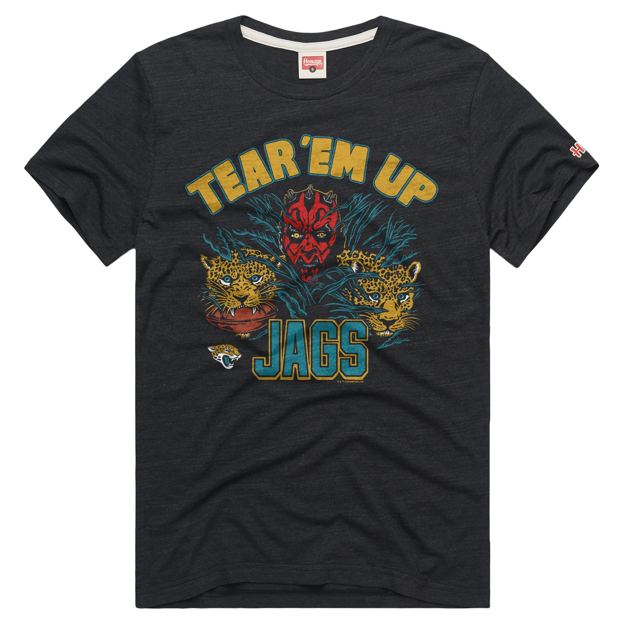 T-shirt unisexe Hommage Charcoal Jacksonville Jaguars Star Wars x NFL Tri-Blend