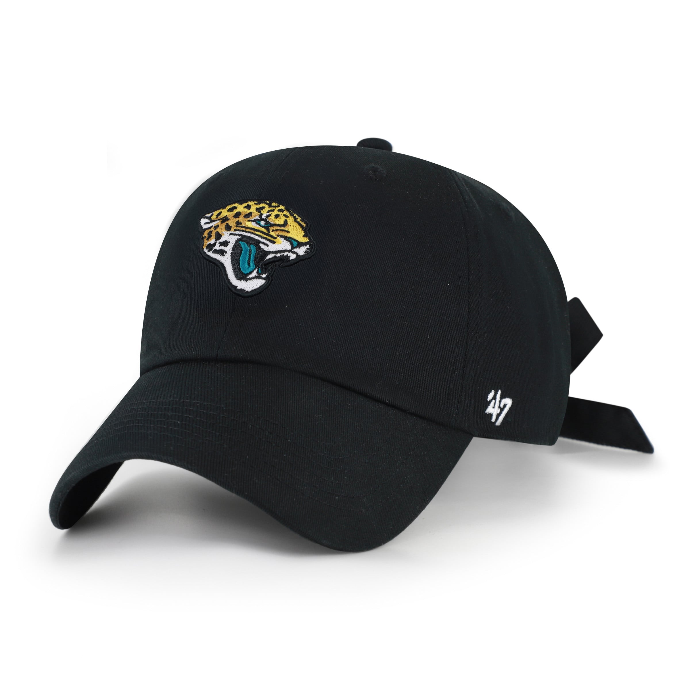 Casquette ajustable pour femme « 47 Black Jacksonville Jaguars Bow Back Clean Up »