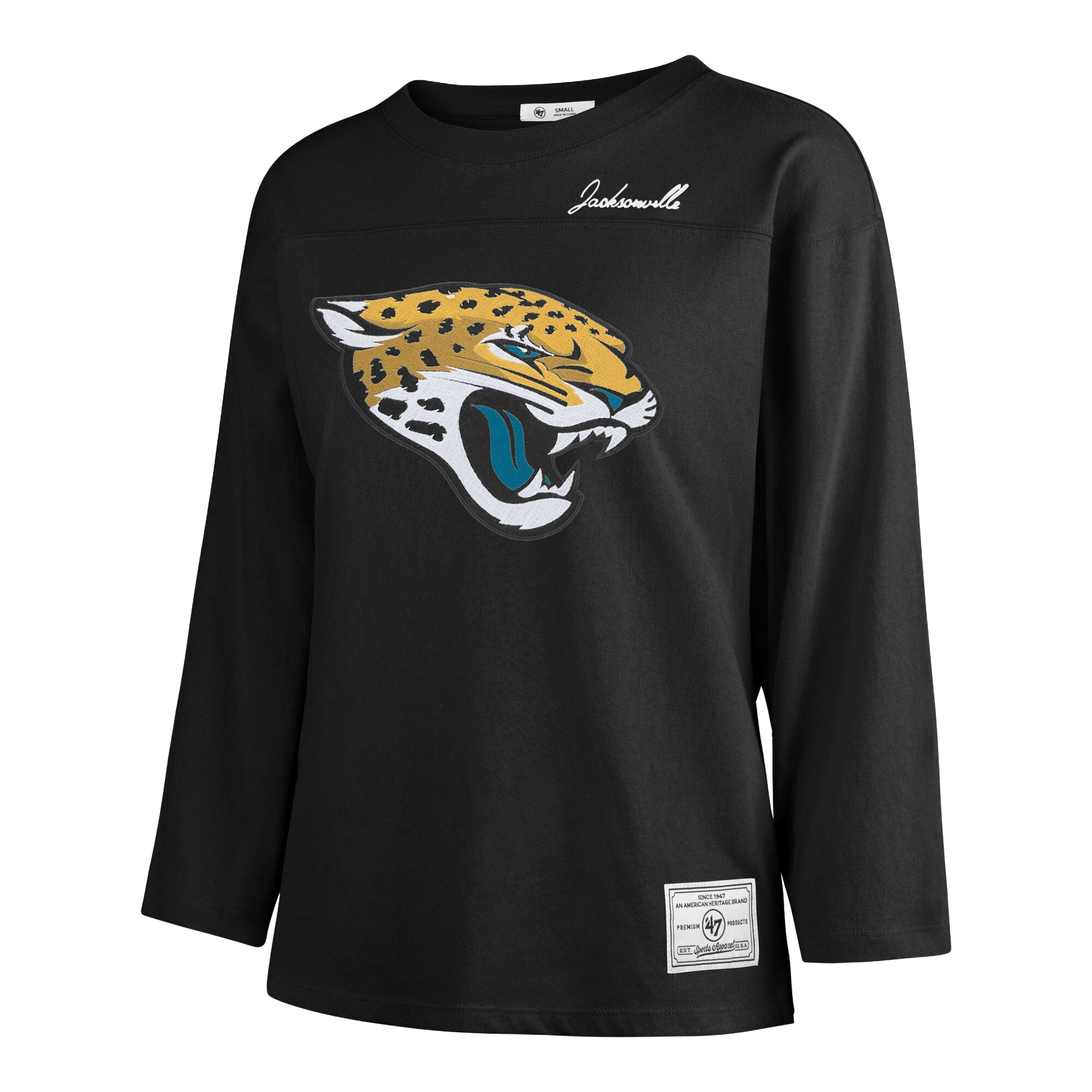 T-shirt à manches longues intemporel « 47 Black Jacksonville Jaguars Game Nod » pour femmes