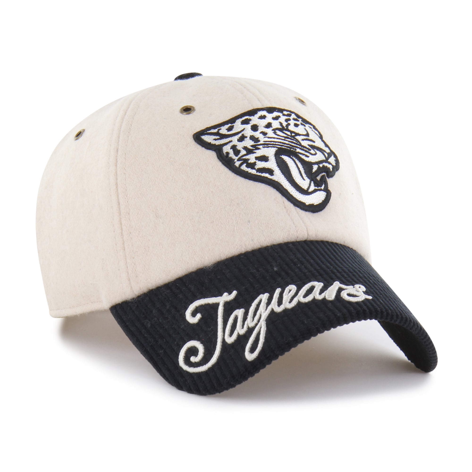 Women's '47 Natural/Black Jacksonville Jaguars Rope Script Clean Up Adjustable Hat