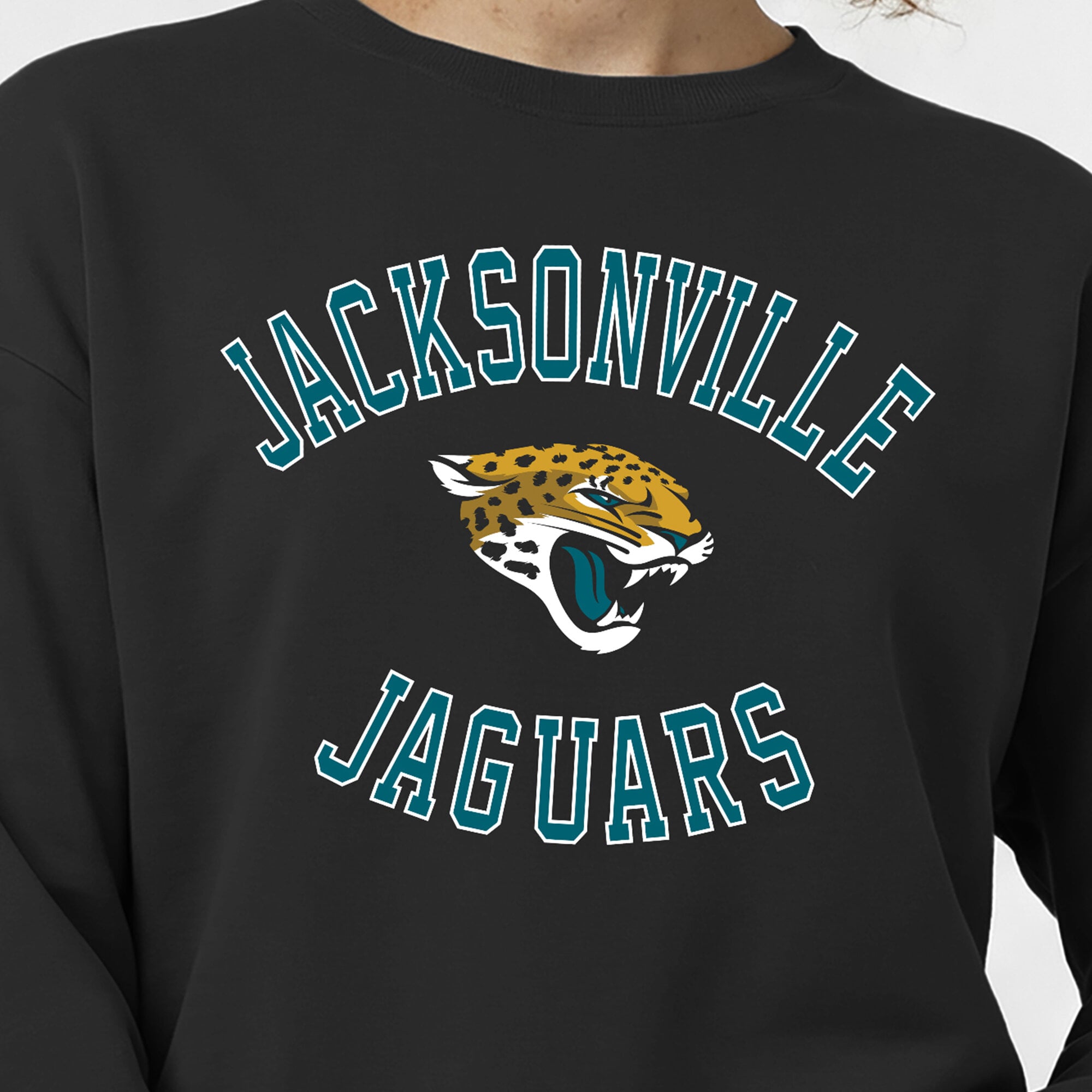 Women's Champion  Black Jacksonville Jaguars Heart & Soul Powerblend Sweatshirt