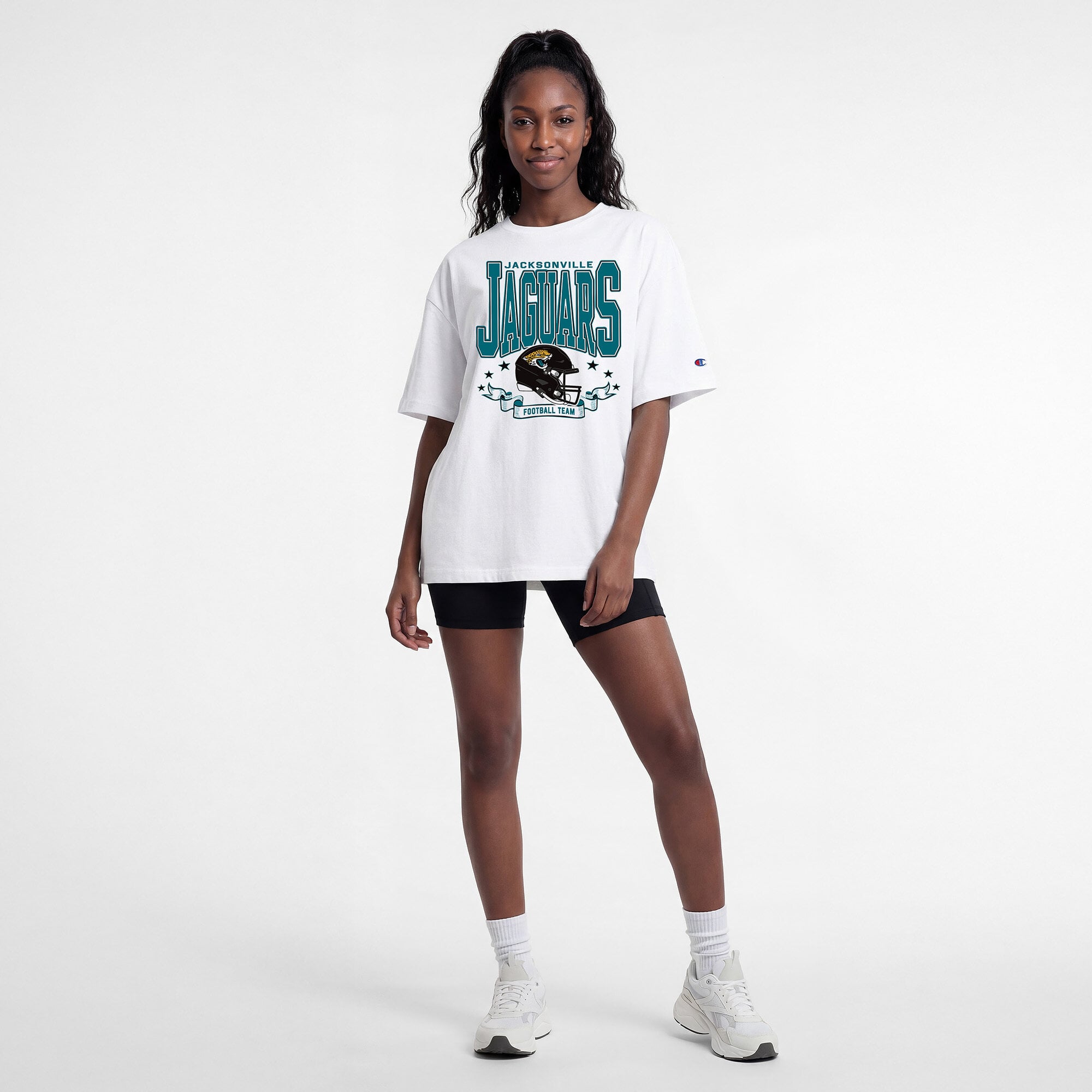 Women's Champion White Jacksonville Jaguars Oversized T-Shirt